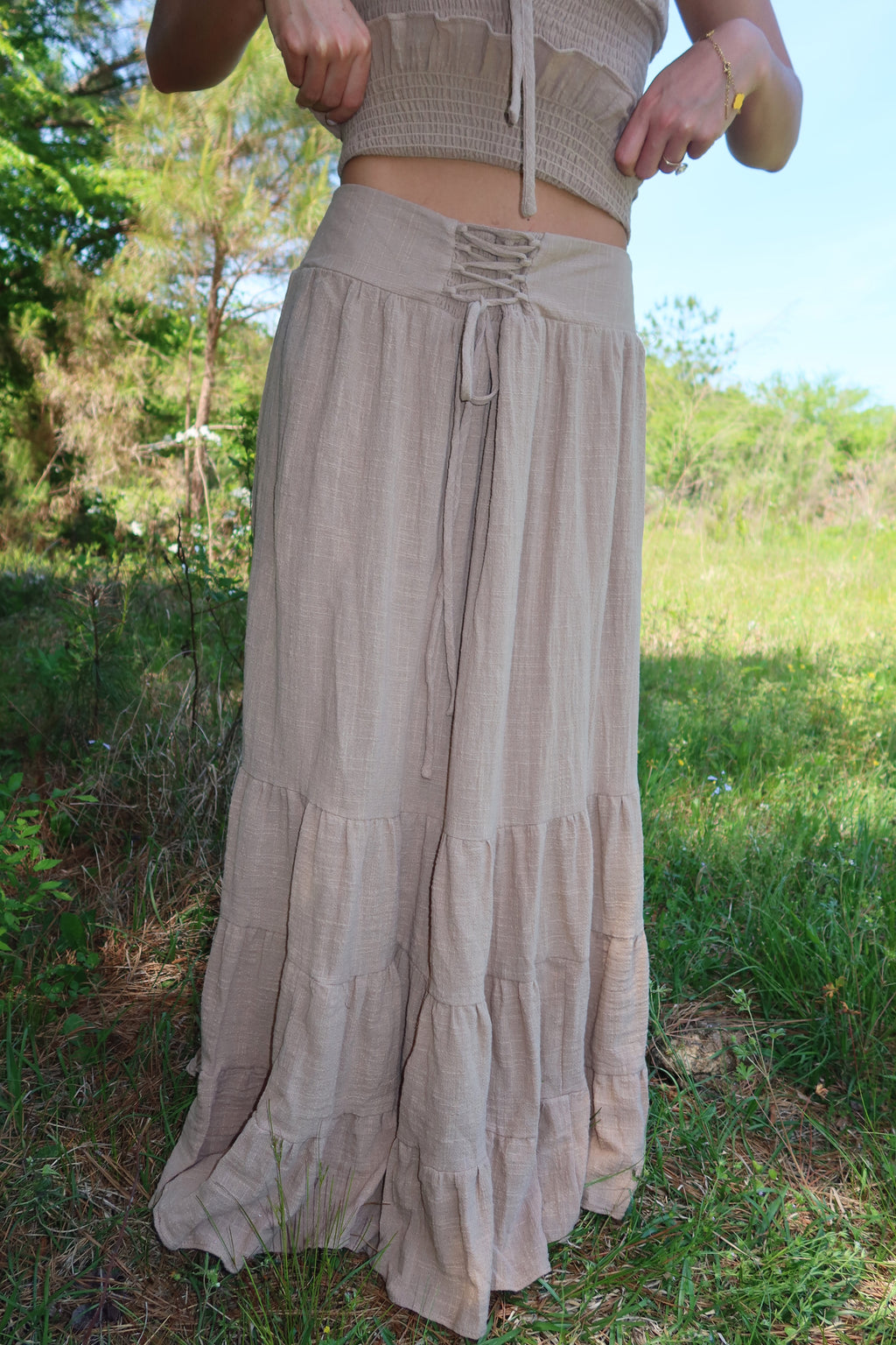 Greta Smocked Halter Set (Rattan)
