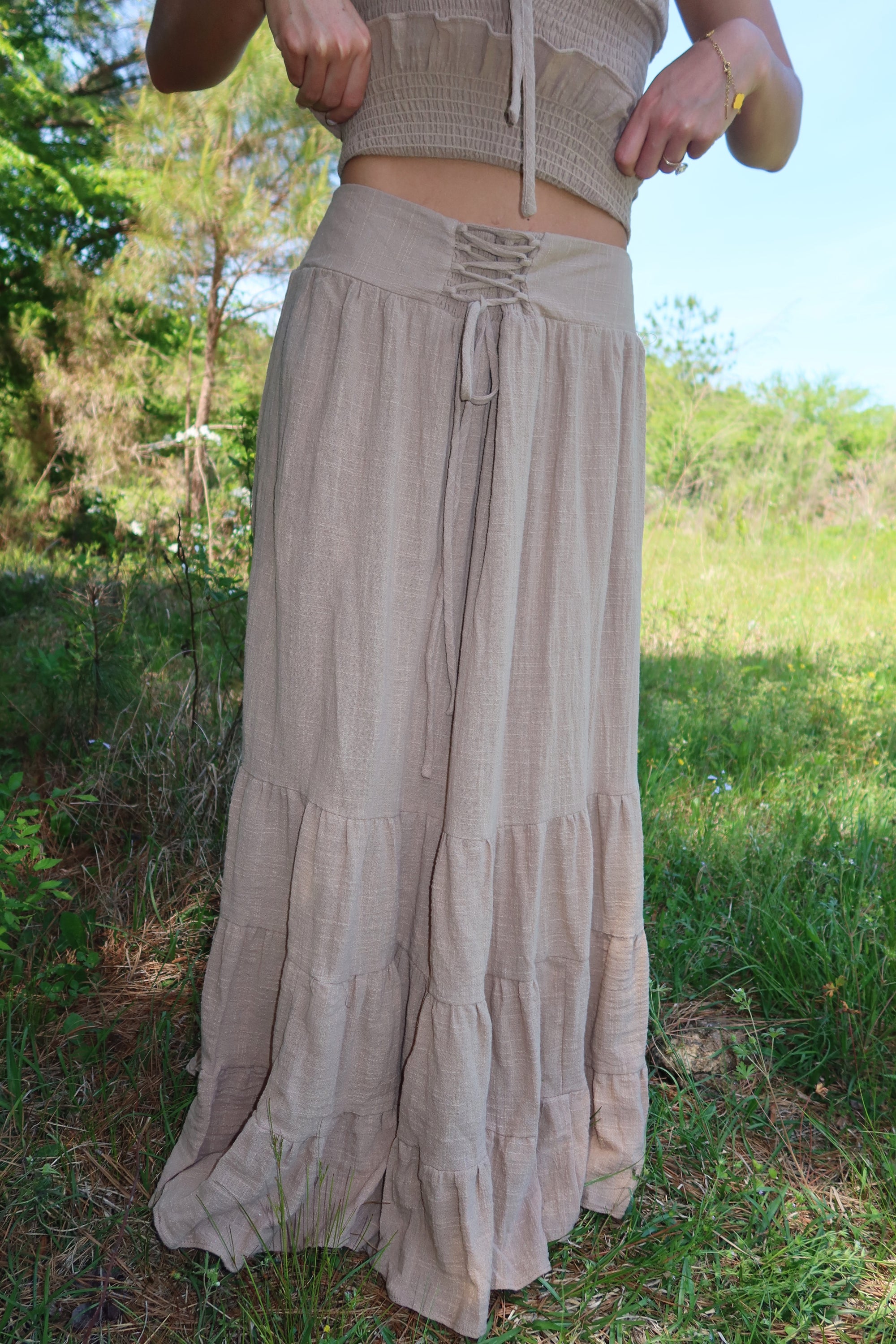 Greta Smocked Halter Set (Rattan)