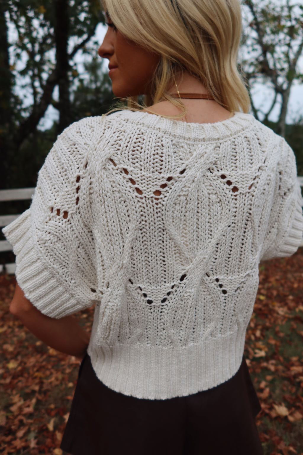 Lennie Crochet Sweater (White)
