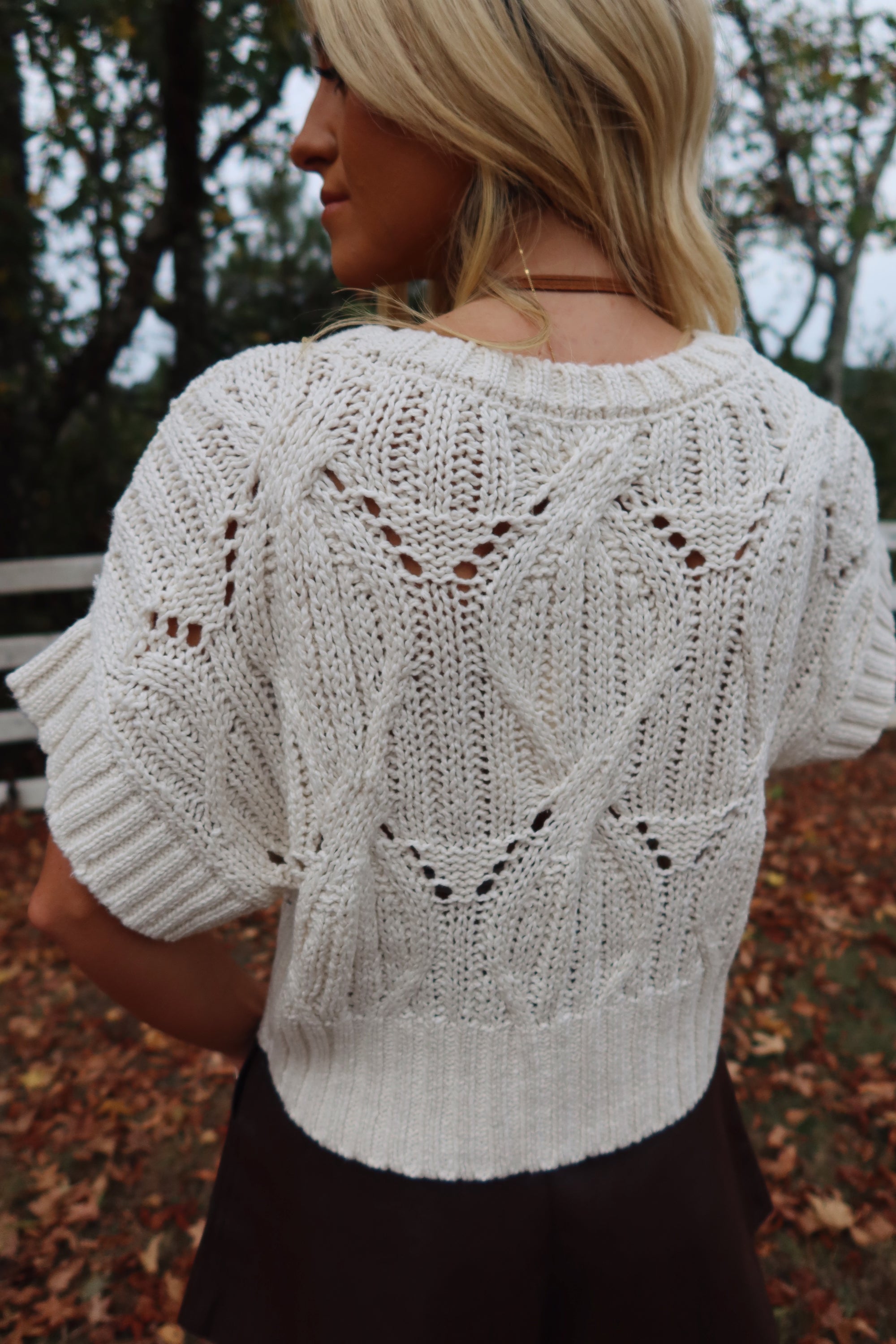 Lennie Crochet Sweater (White)