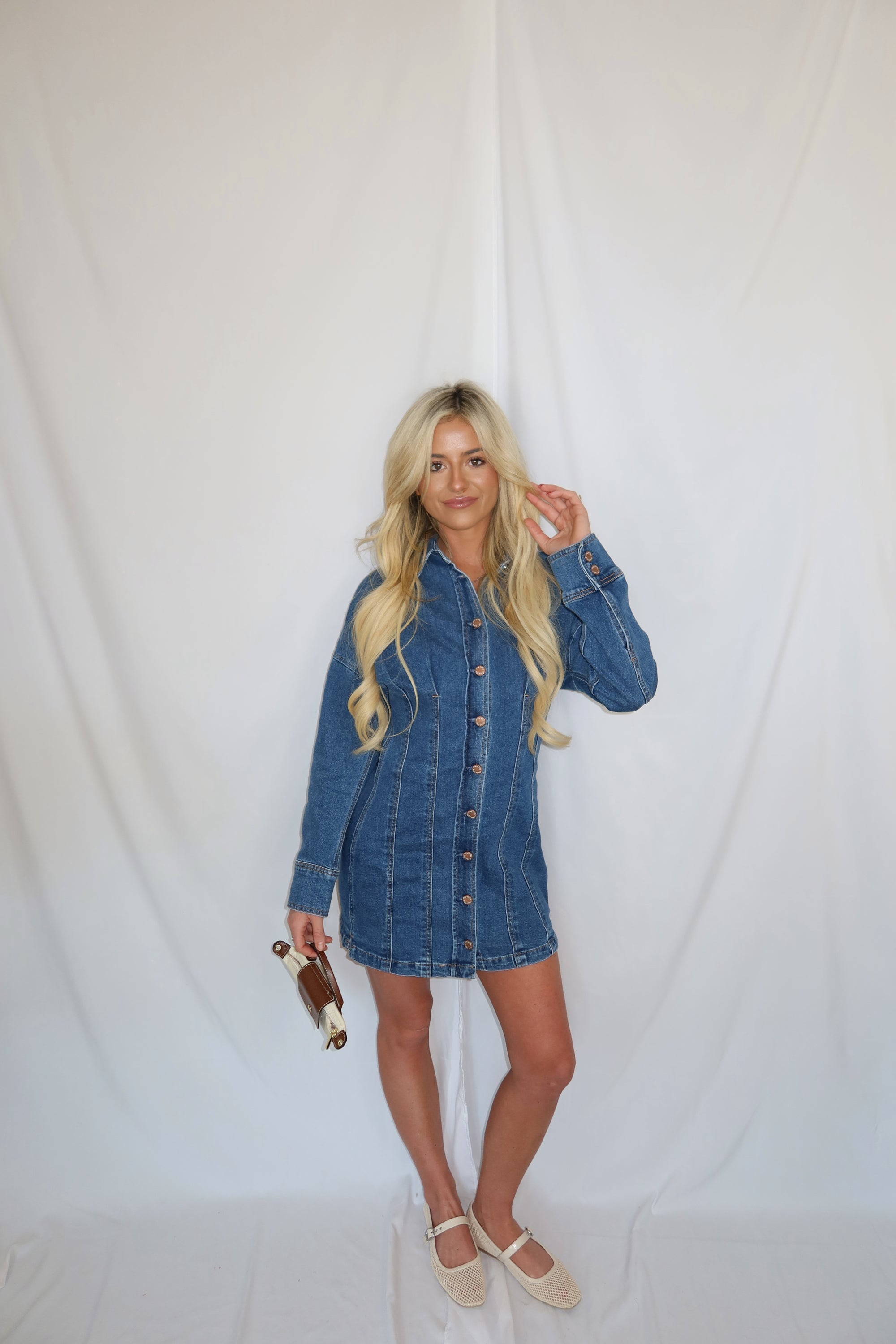 Collins Button Down Denim Dress