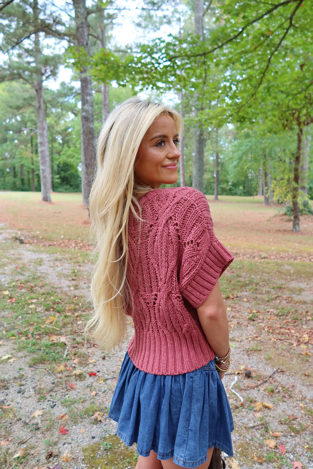 Lennie Crochet Sweater (Wine)
