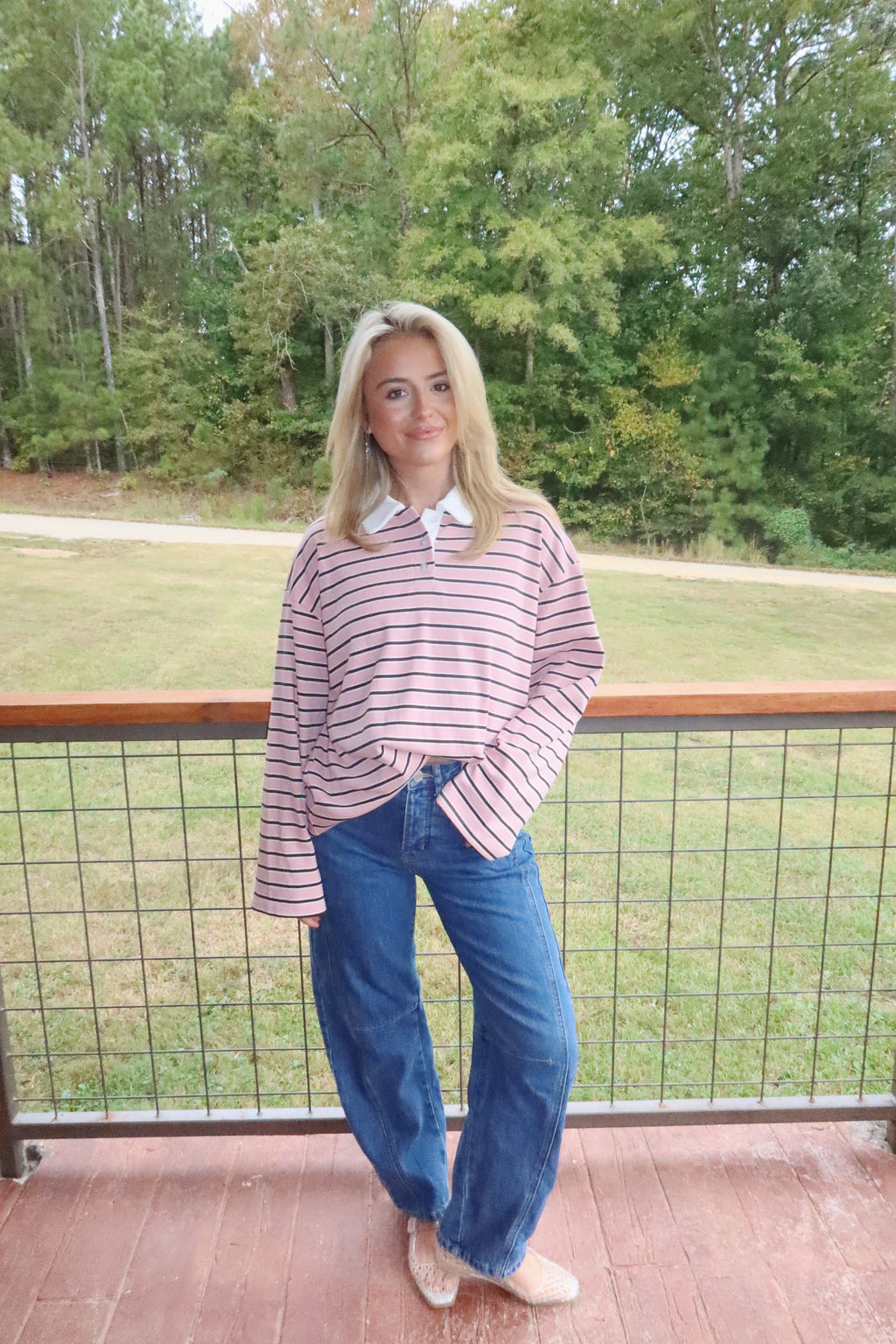 Boxy Striped Rugby Top