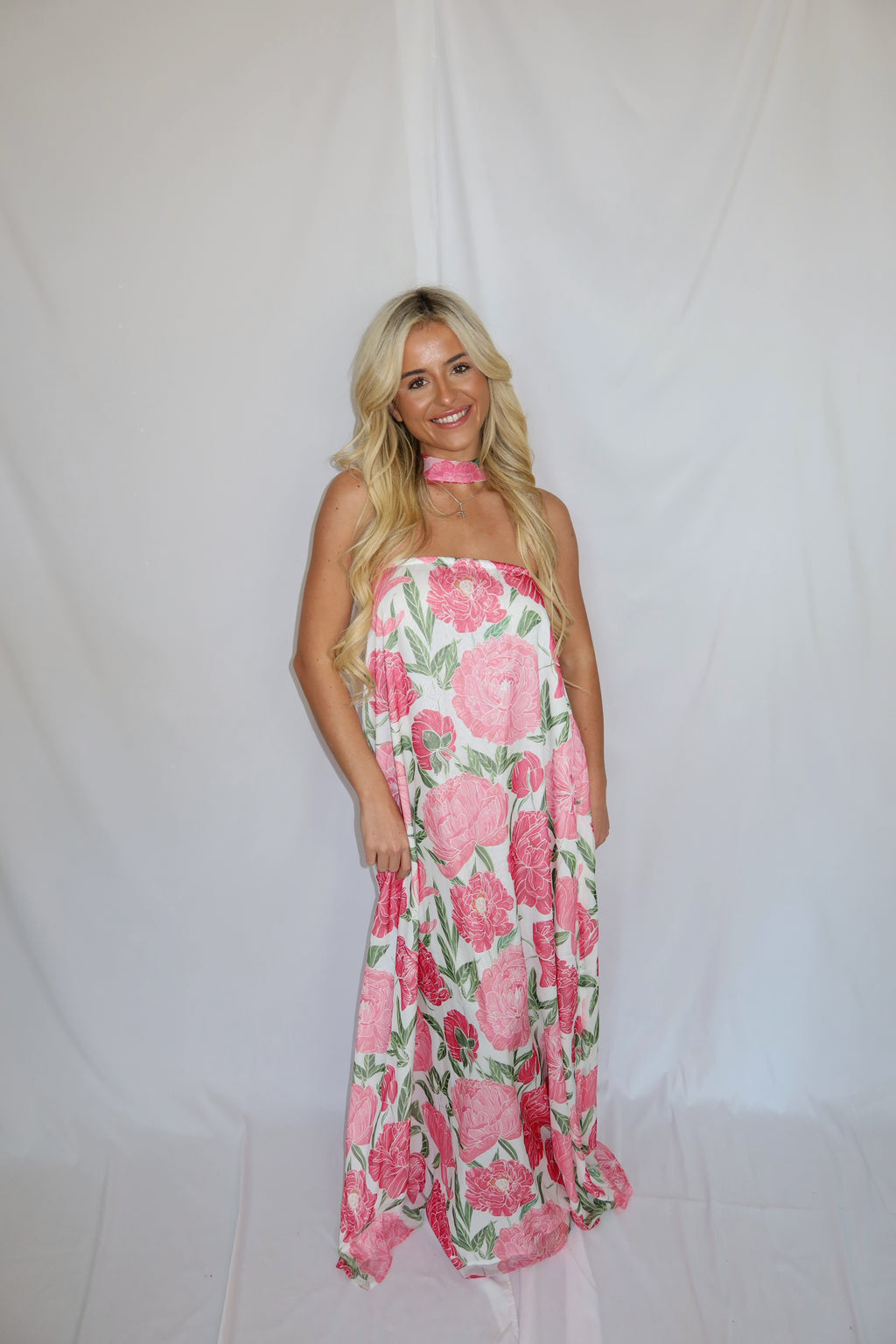 In Bloom Floral Maxi Scarf Dress