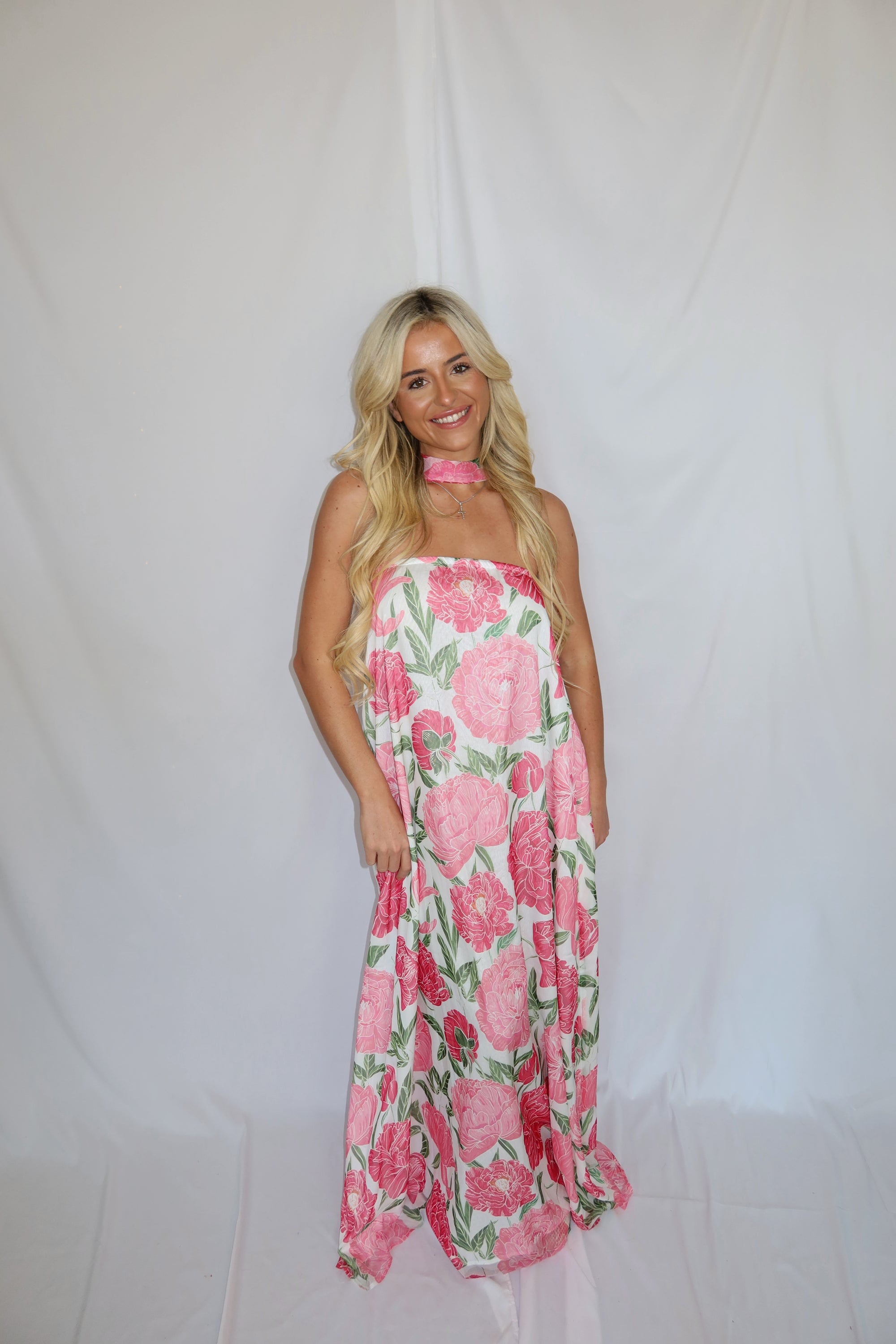 In Bloom Floral Maxi Scarf Dress