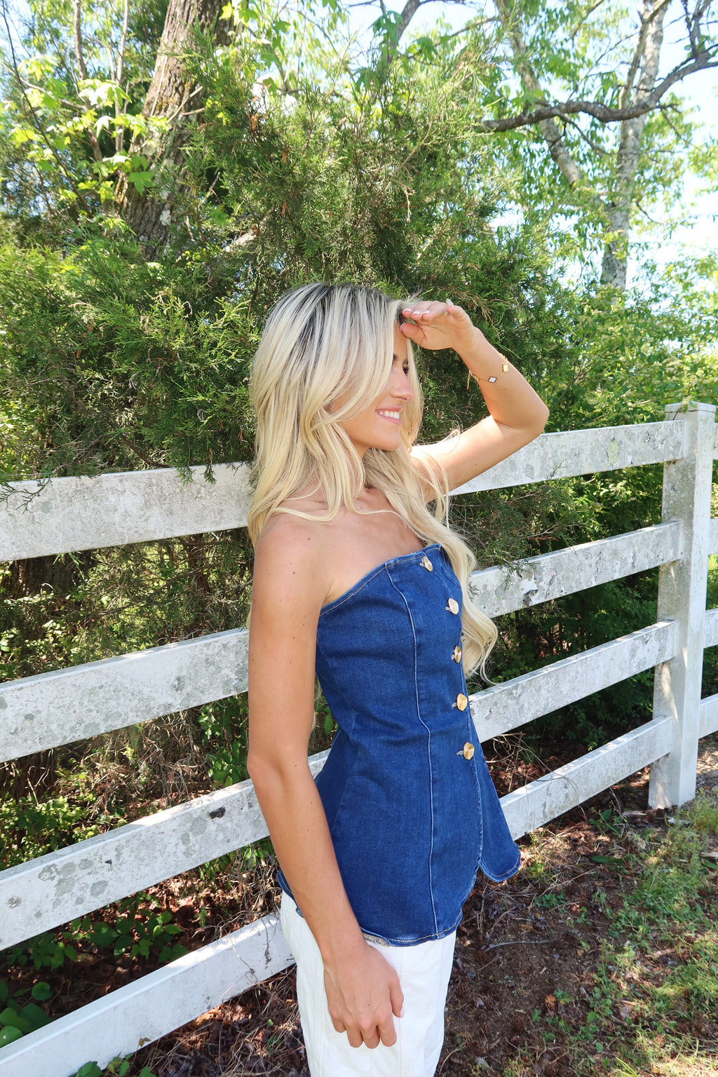 Kassidy Strapless Peplum Top