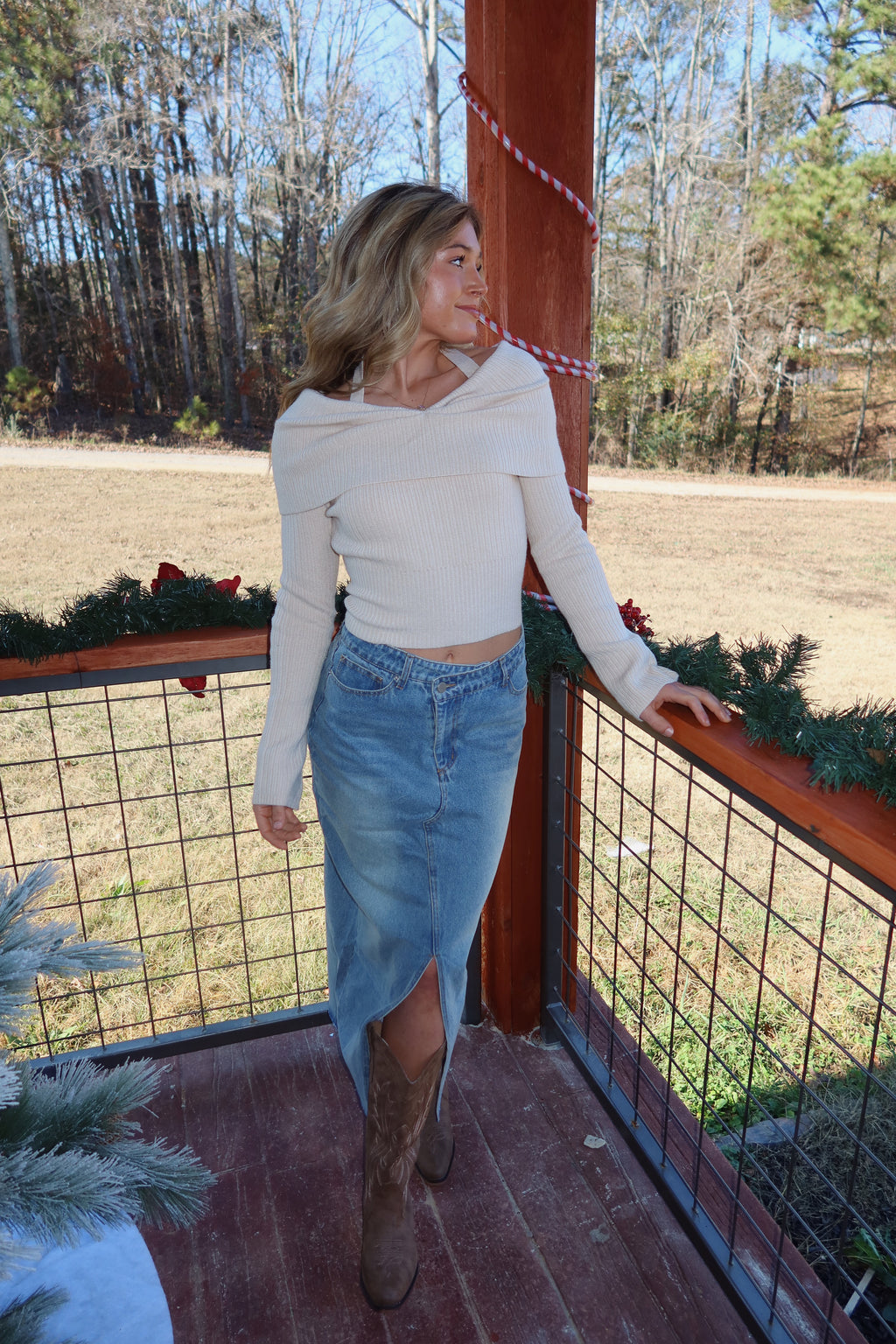 Dixie Denim Midi Skirt
