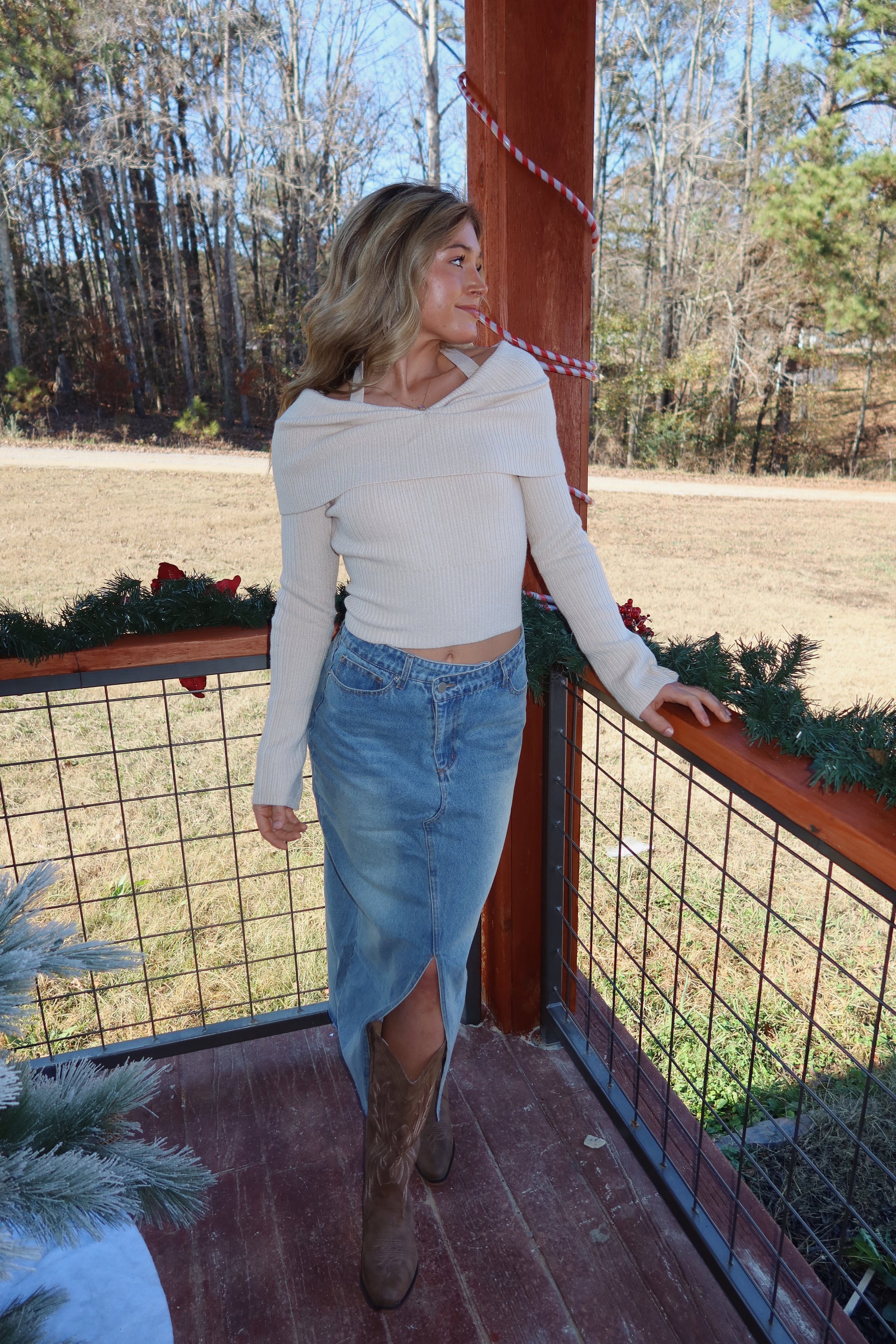 Dixie Denim Midi Skirt