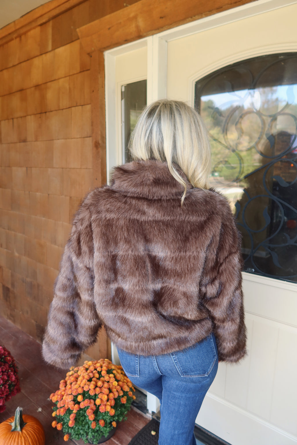 Heidi Plush Faux Fur Cropped Jacket