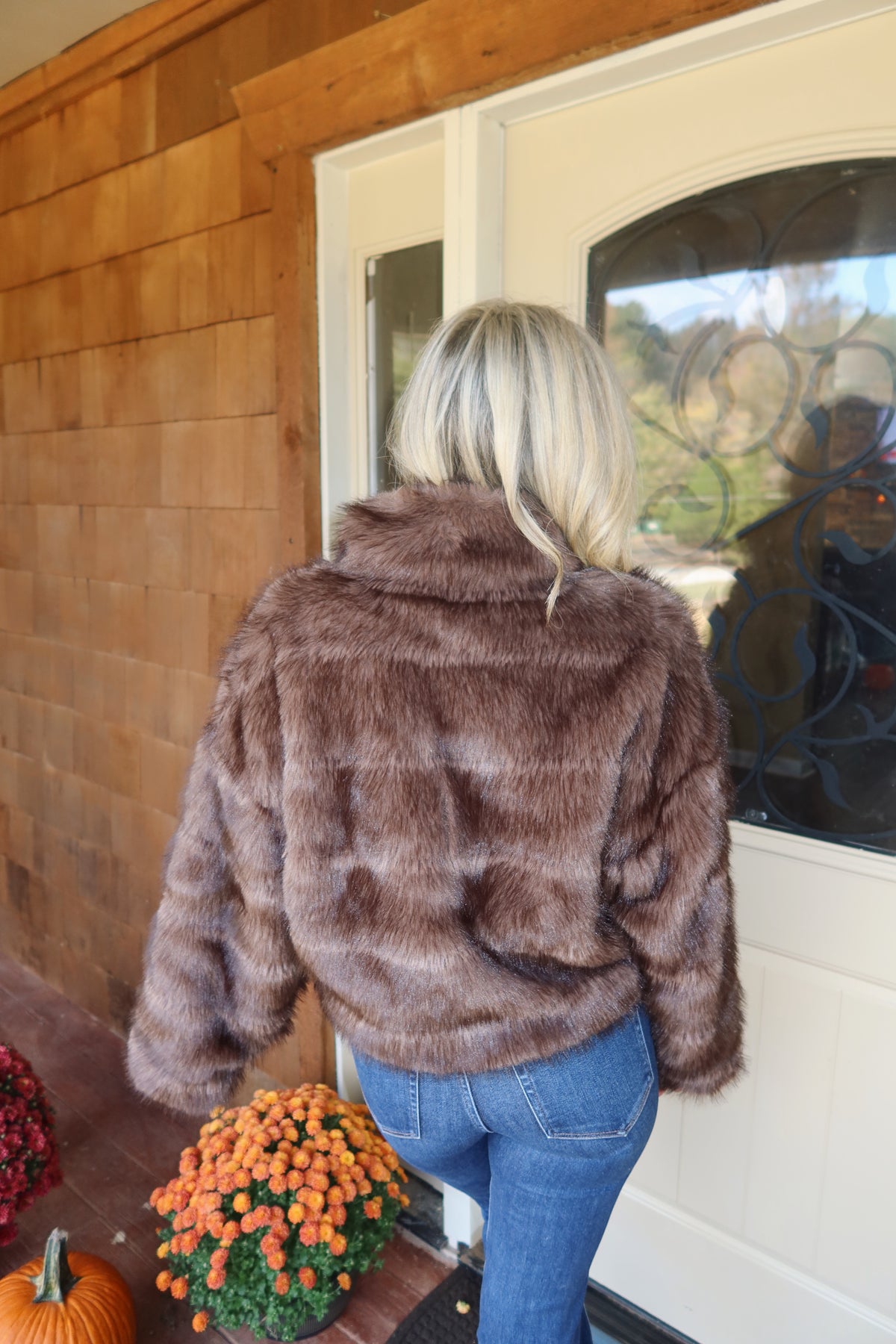 Heidi Plush Faux Fur Cropped Jacket