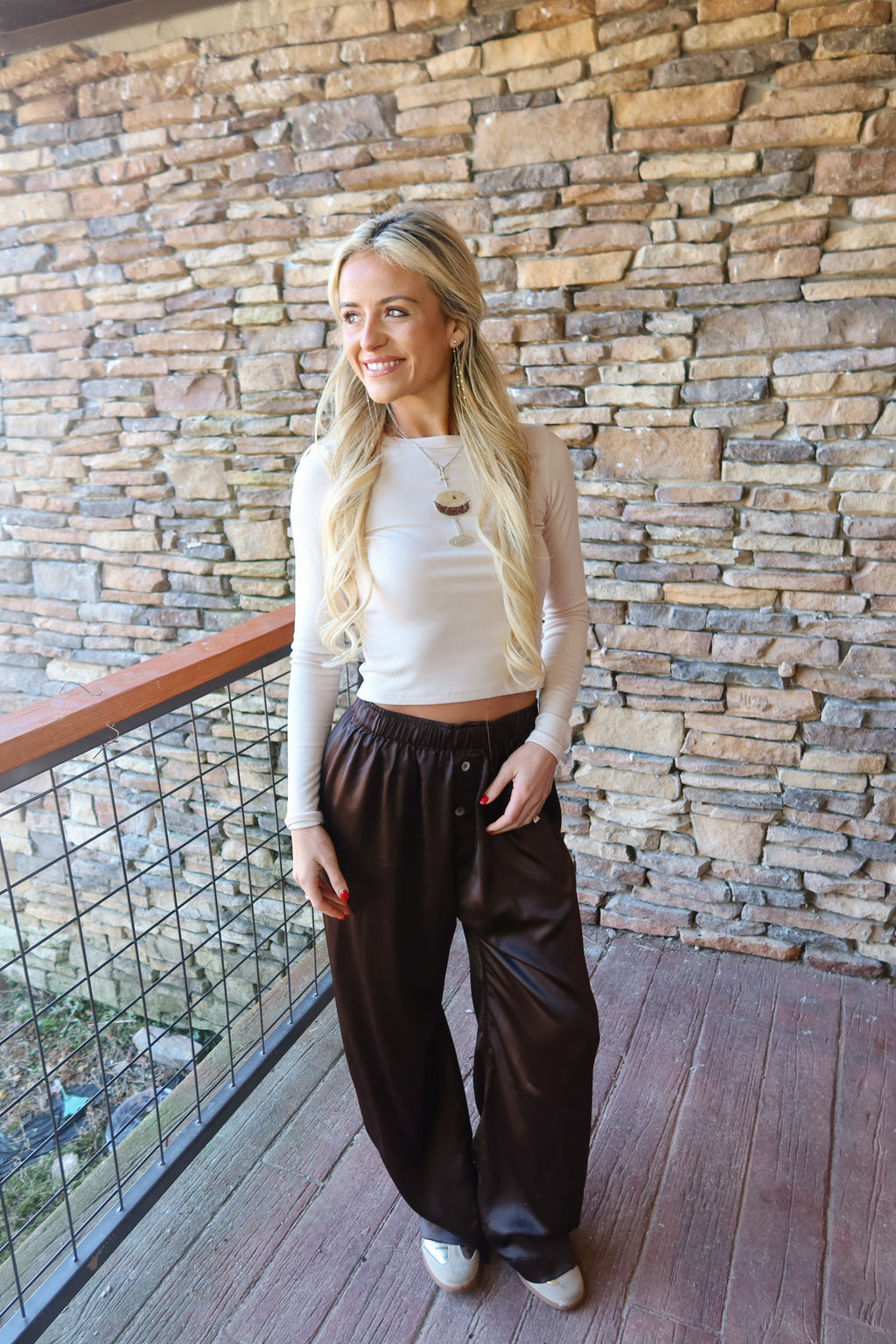 Sylvie Satin Pants (Brown)