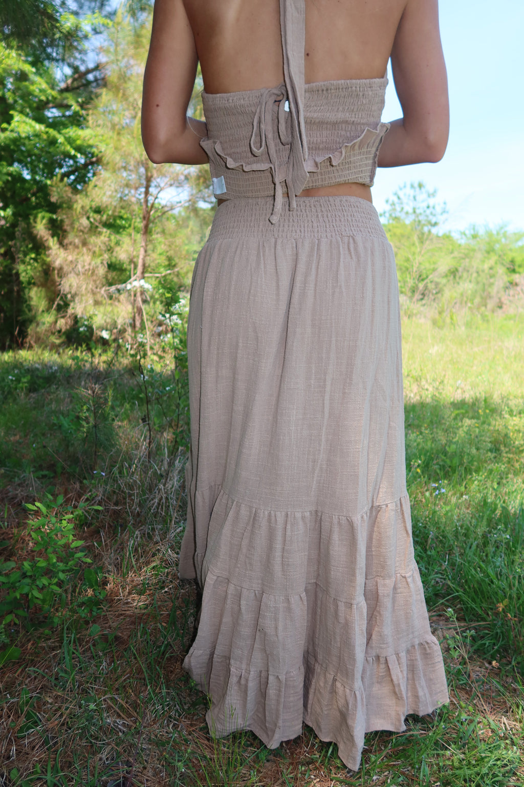 Greta Smocked Halter Set (Rattan)