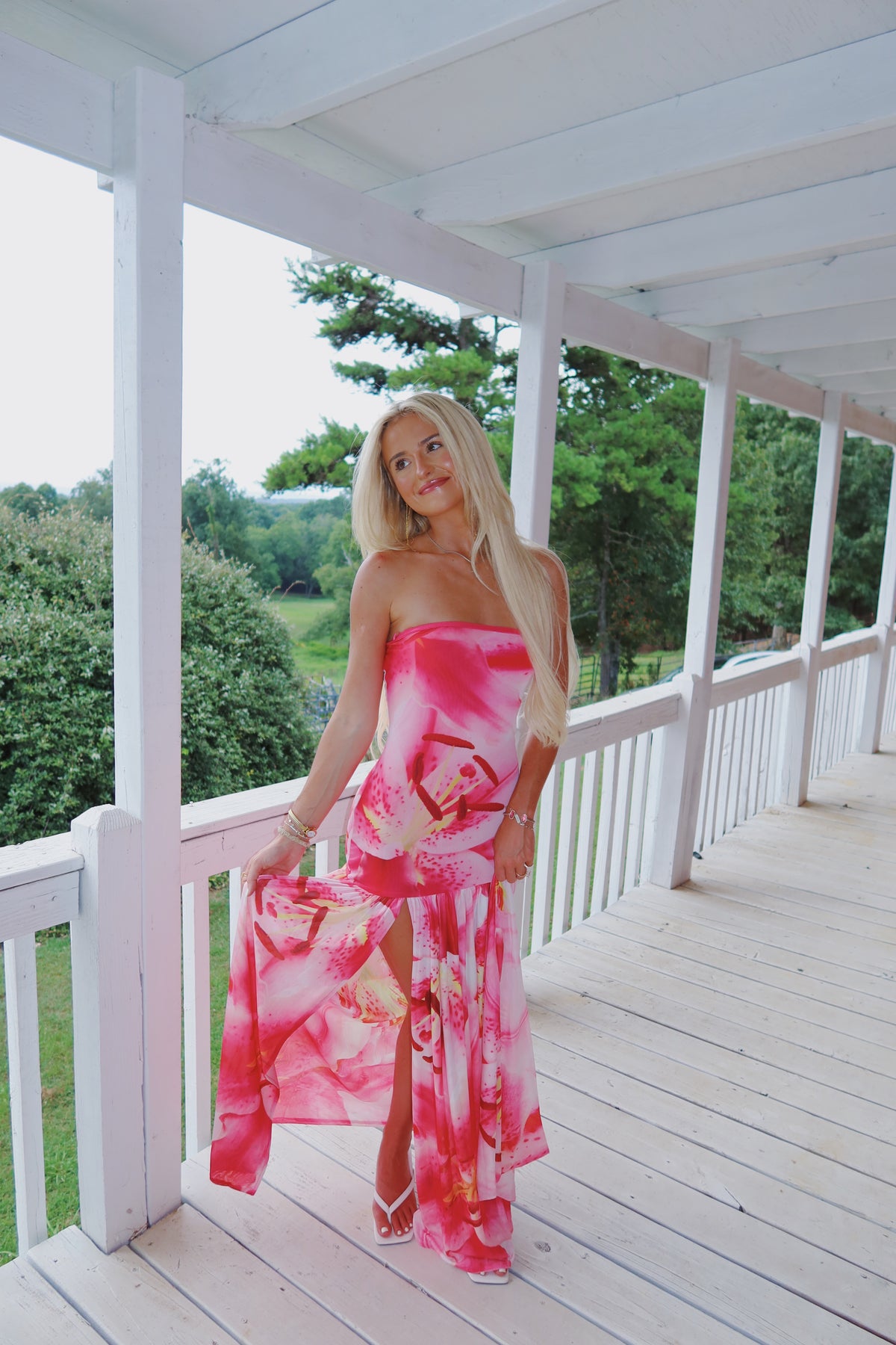 Lisa Floral Mesh Maxi Dress