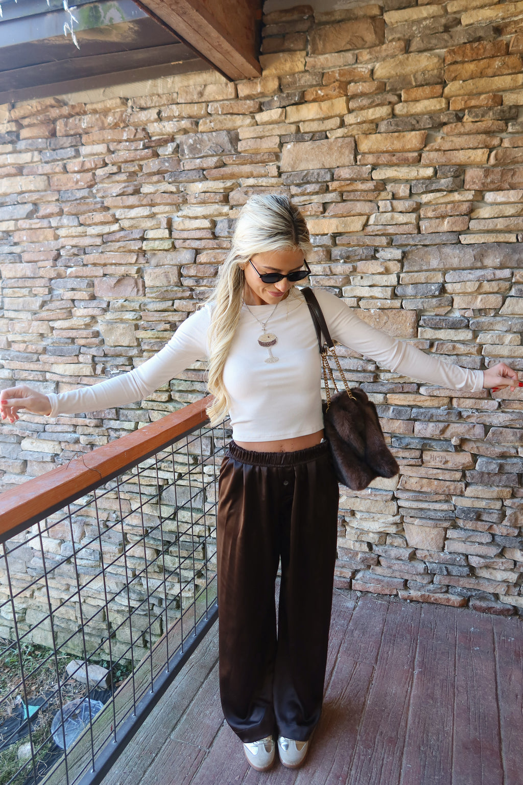 Sylvie Satin Pants (Brown)