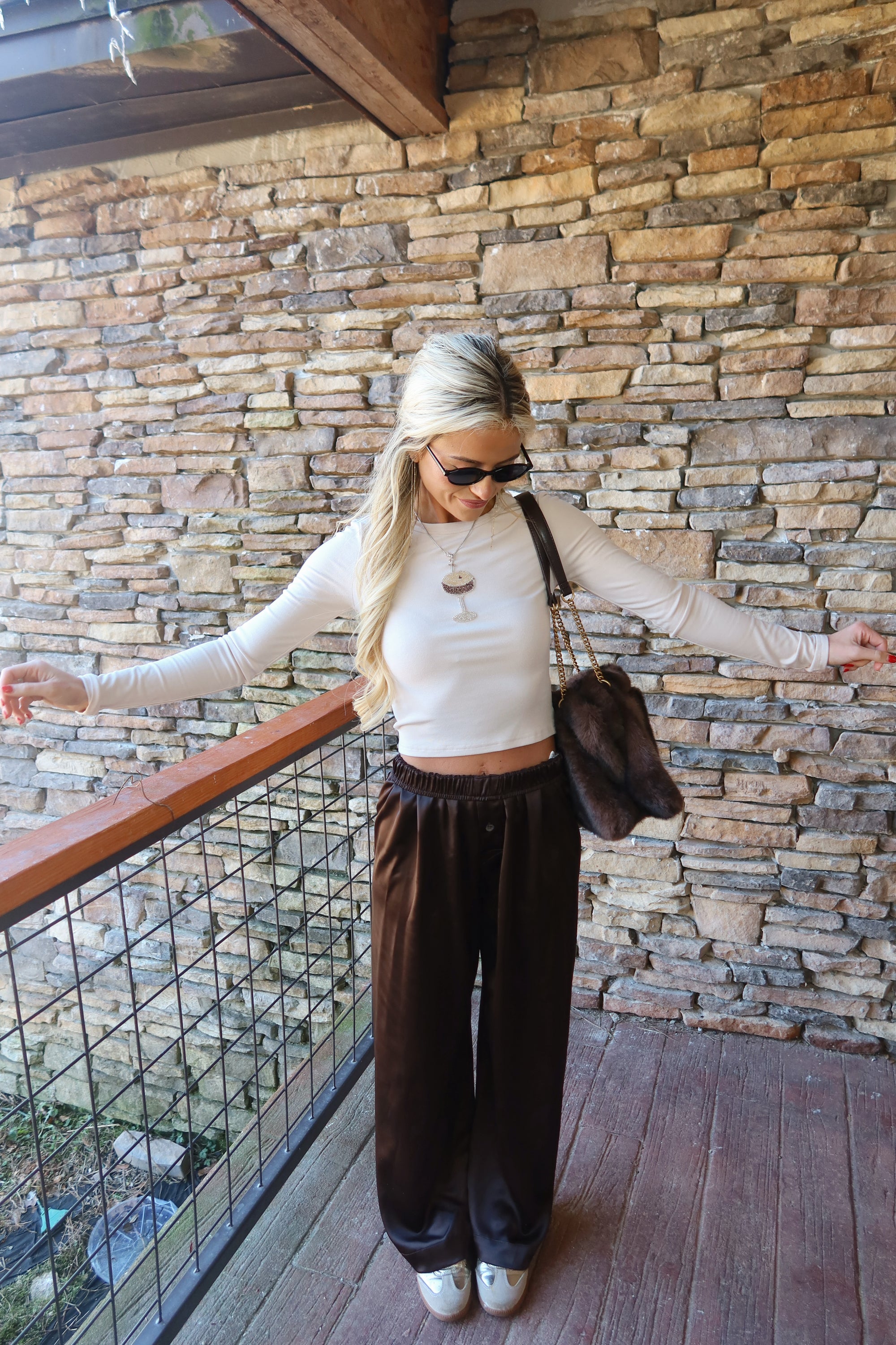 Sylvie Satin Pants (Brown)