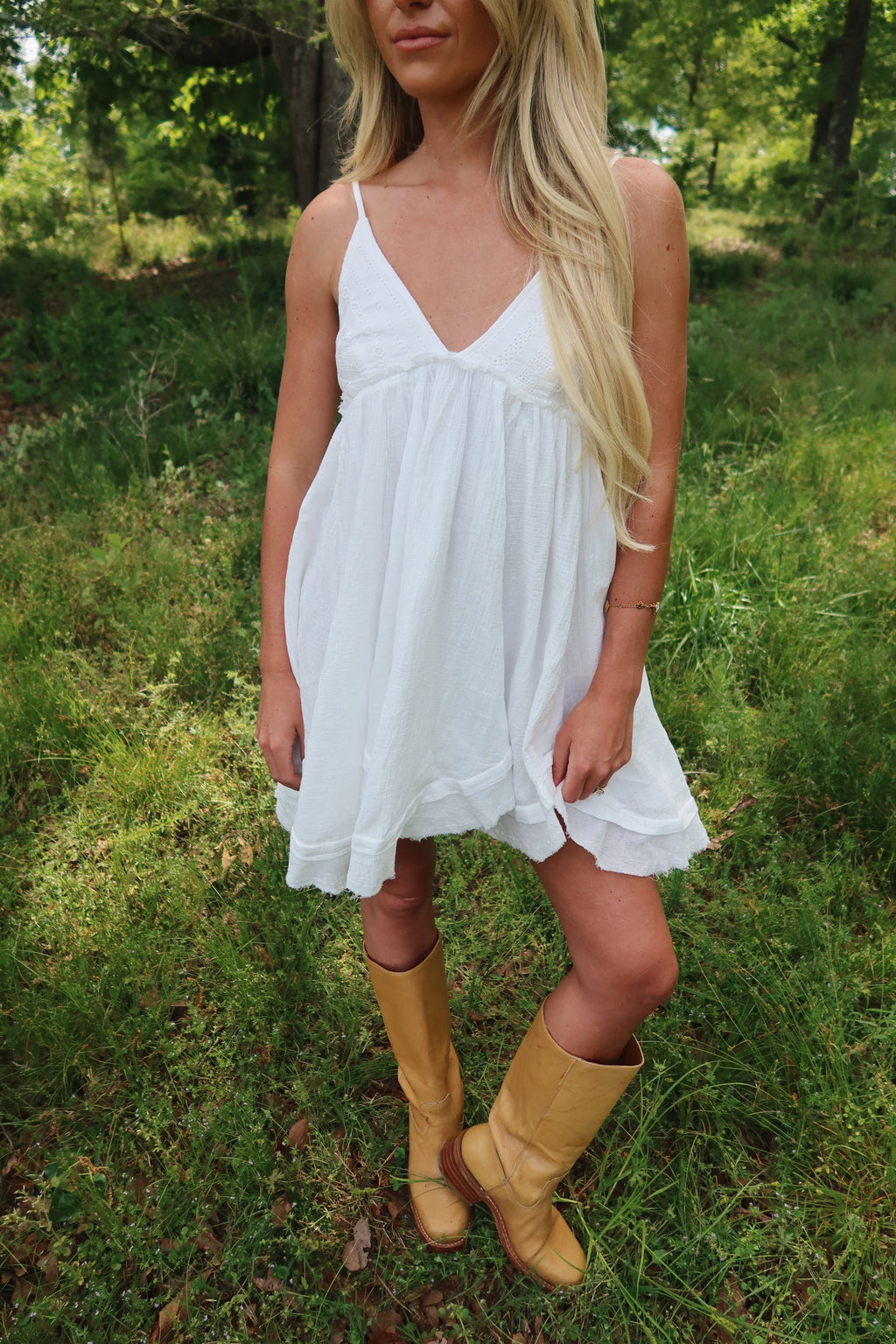 Lumi Embroidered Baby Doll Dress