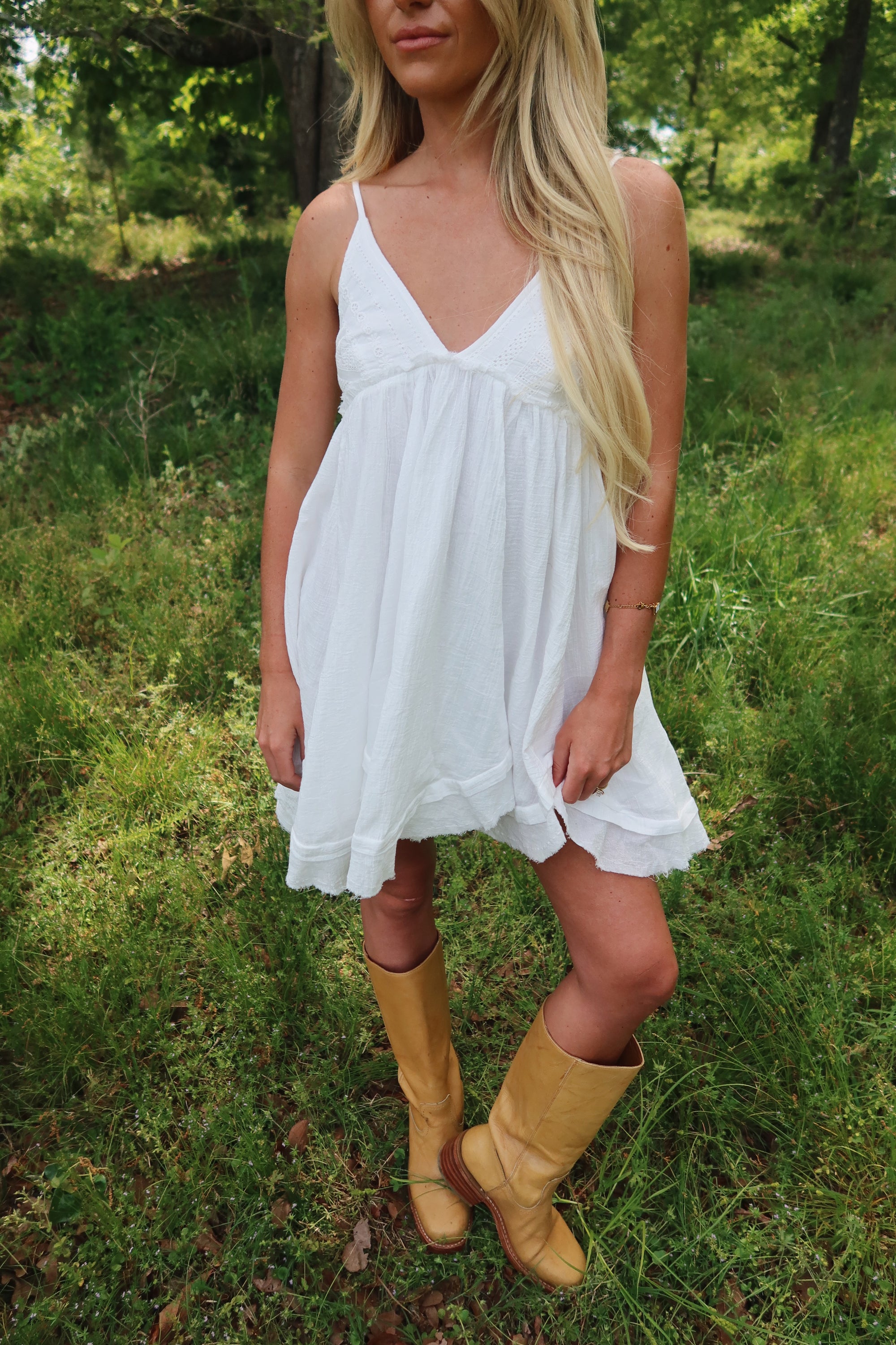 Lumi Embroidered Baby Doll Dress