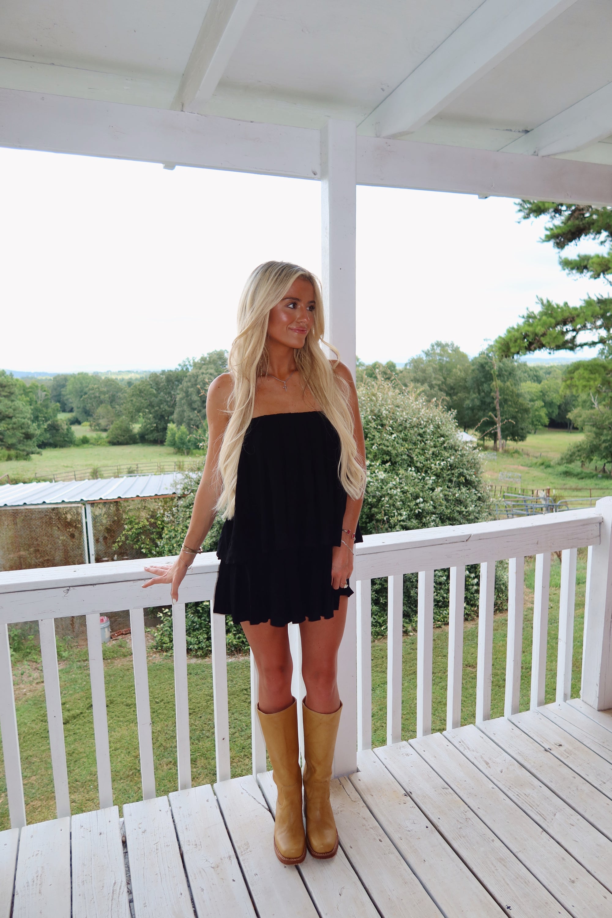 Strapless Tiered Romper