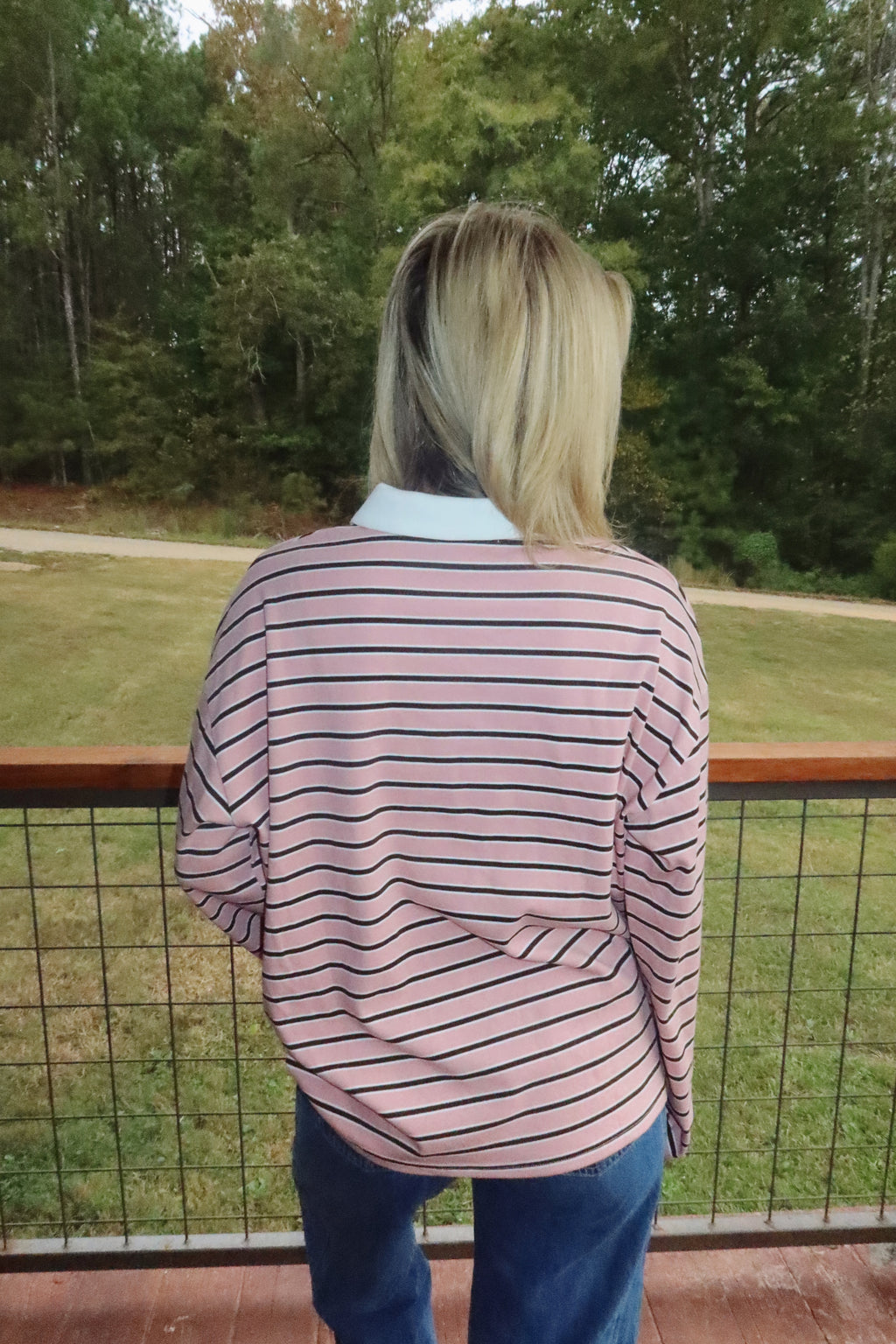 Boxy Striped Rugby Top