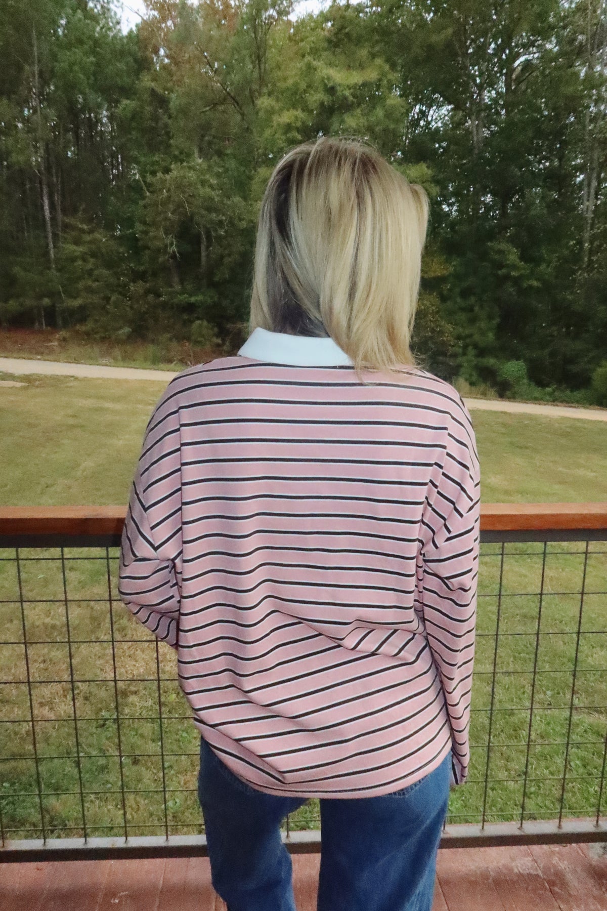 Boxy Striped Rugby Top