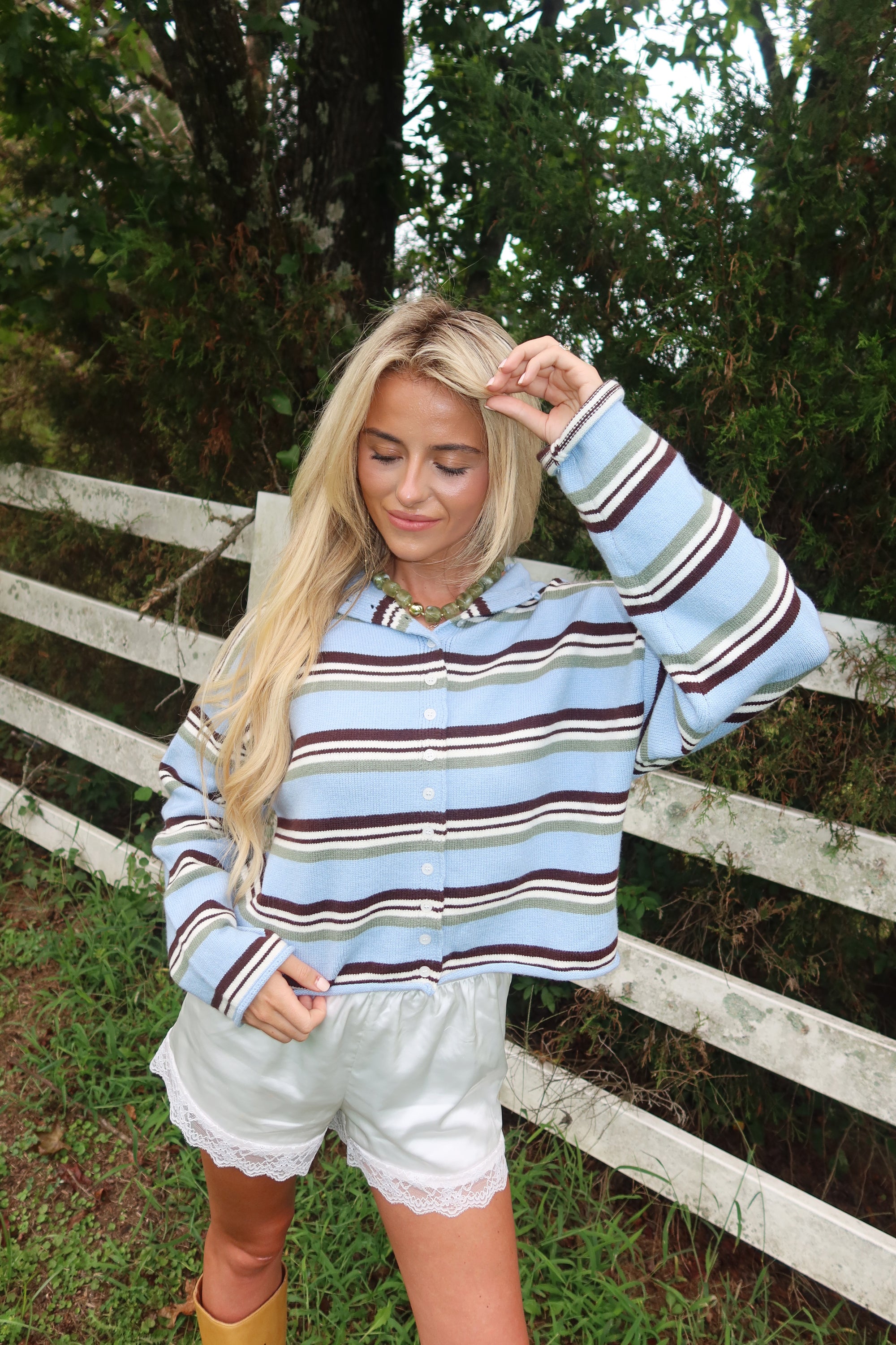 Maeve Striped Cardigan