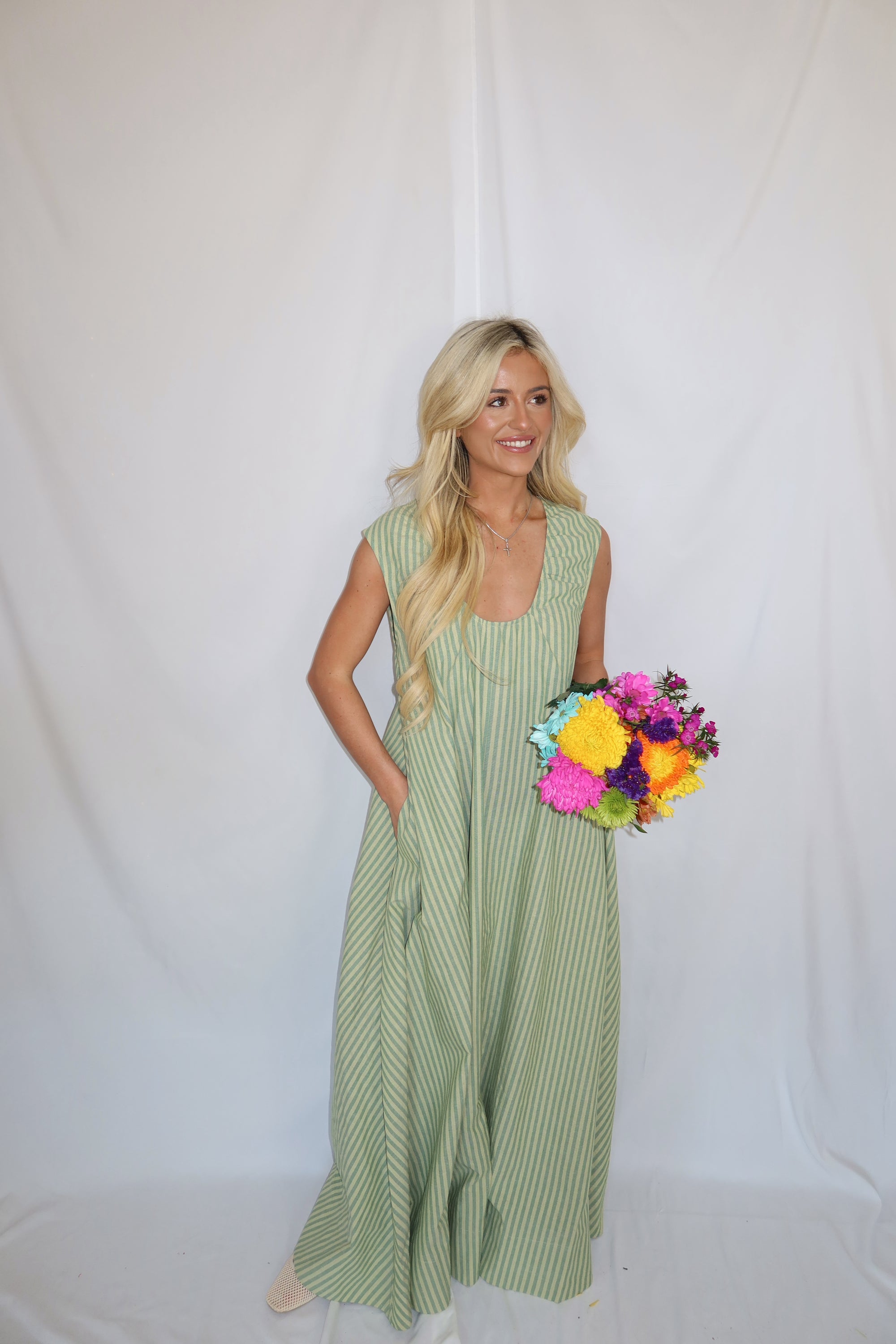 Violet Striped Maxi Dress