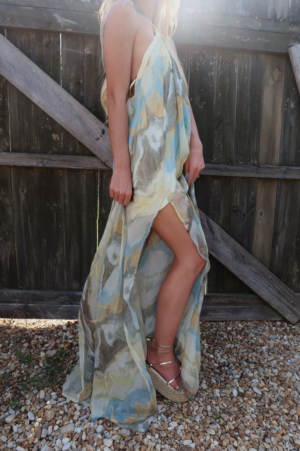Daphne Gold Accent Gown