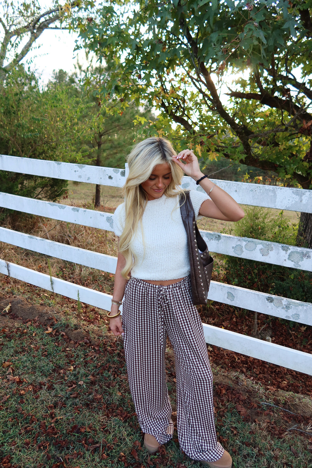 Café Gingham Pants