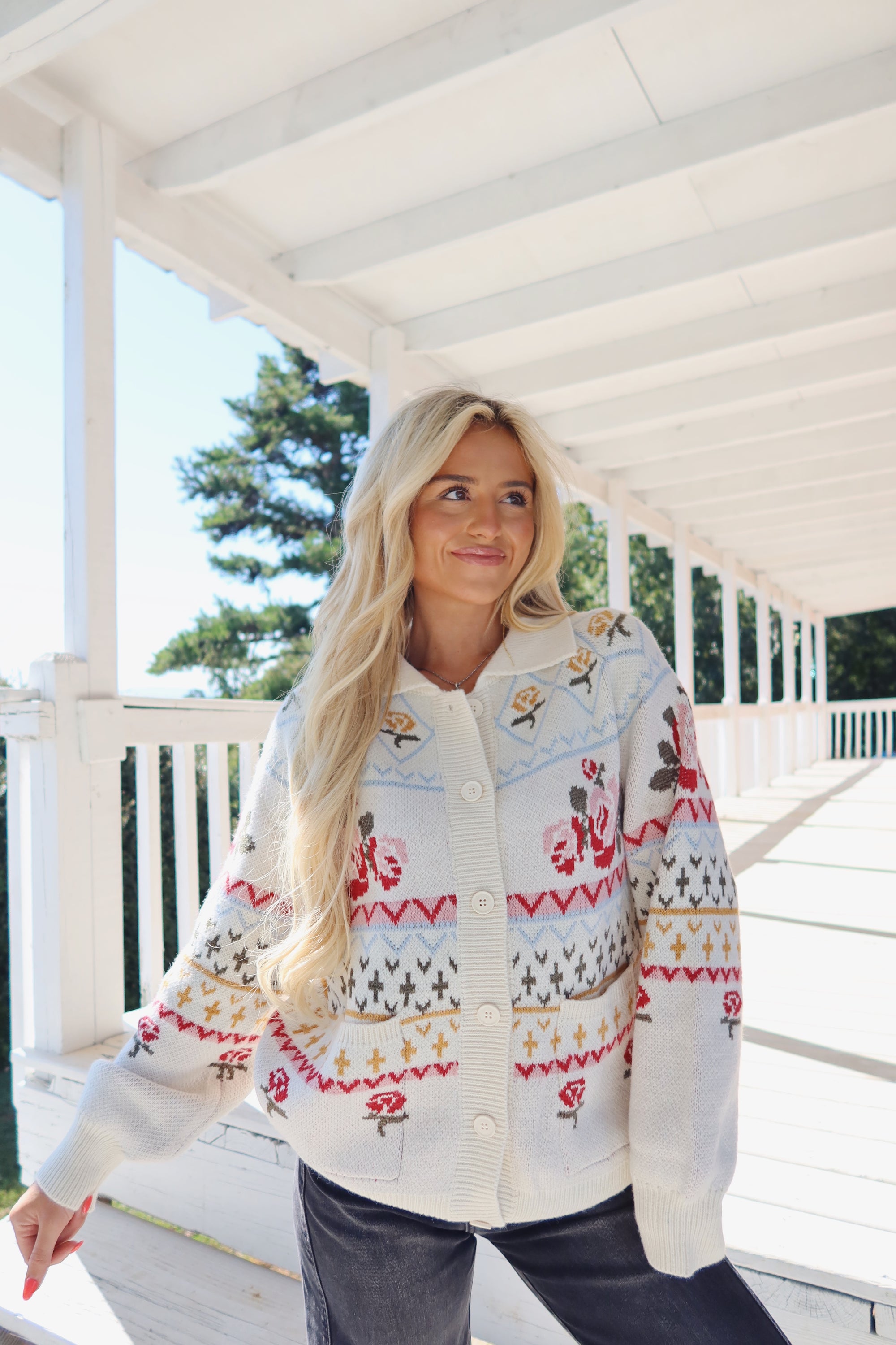 Floral Button Up Cardigan