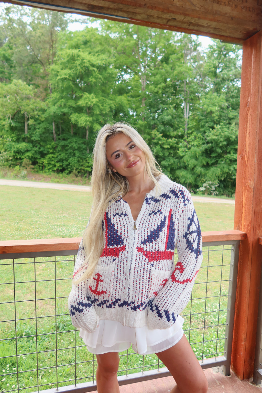 Sailor Zip Up Cardigan