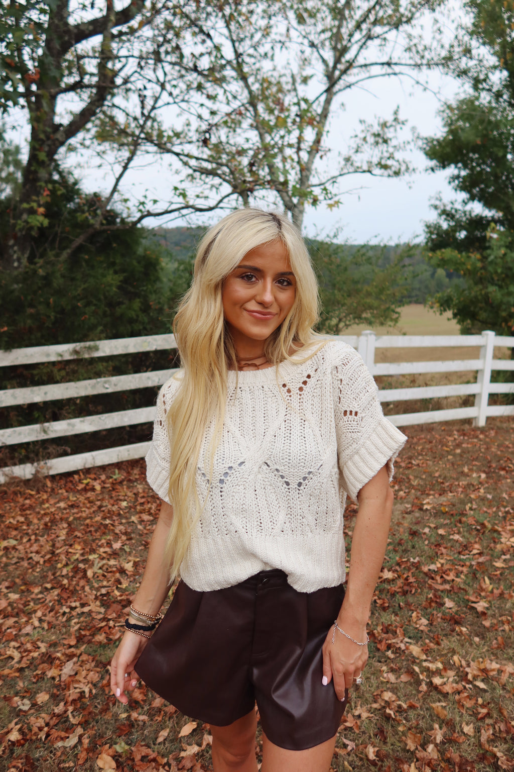 Lennie Crochet Sweater (White)