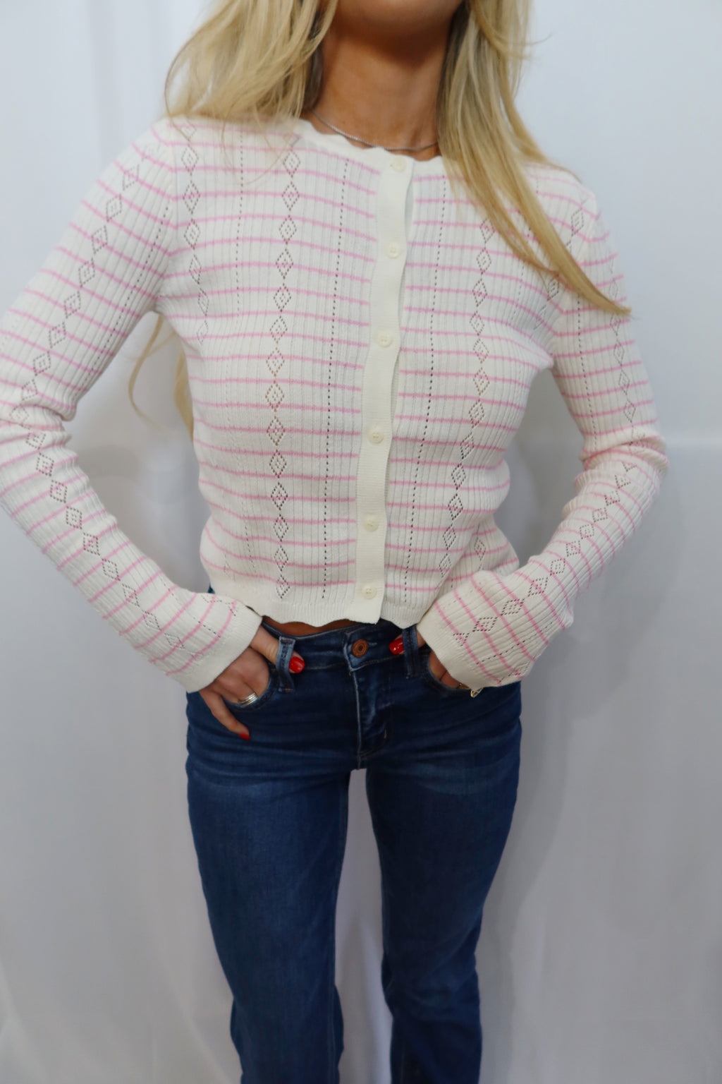 Blush & Cream Cardigan