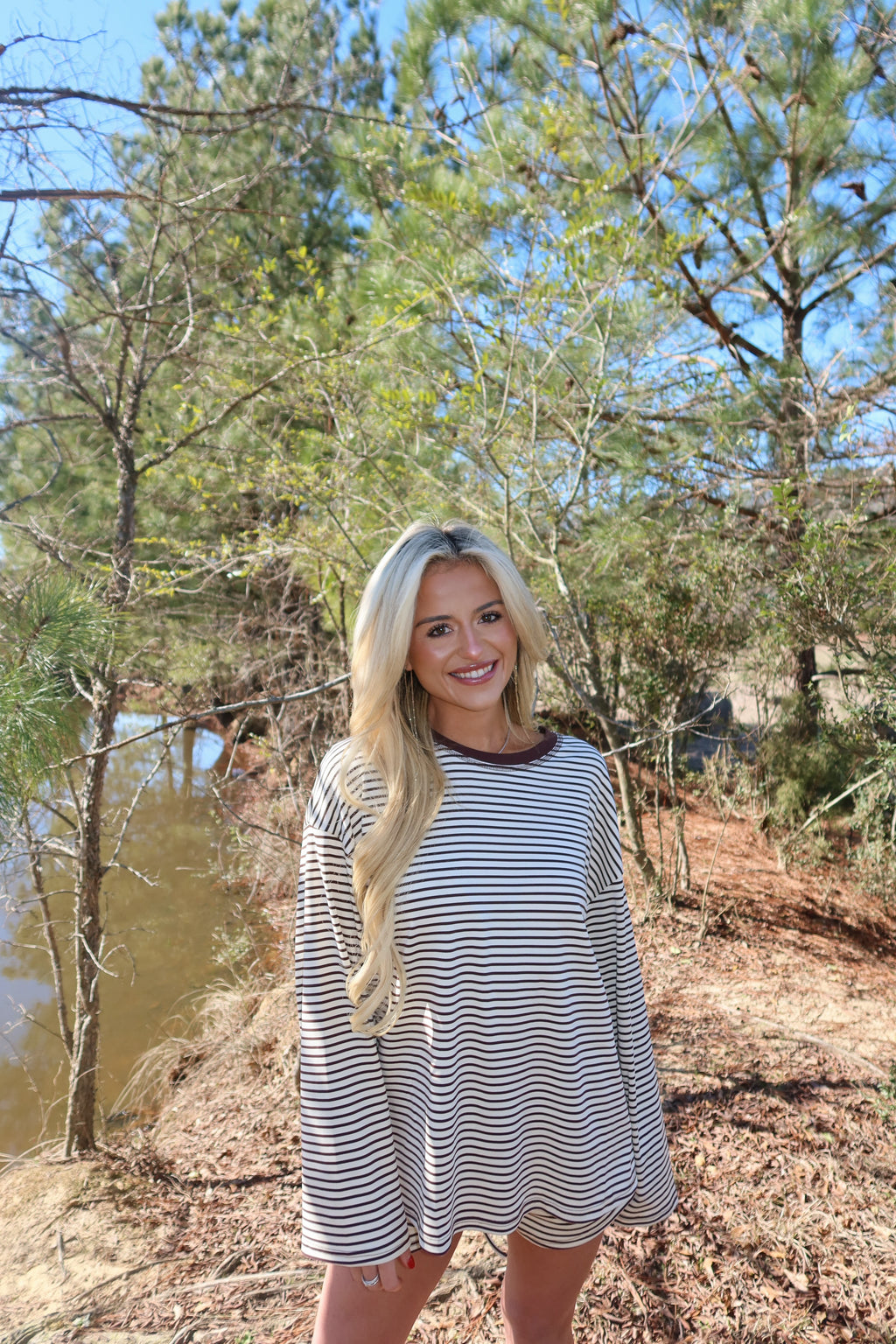 Rosie Striped Shorts Set (Brown)