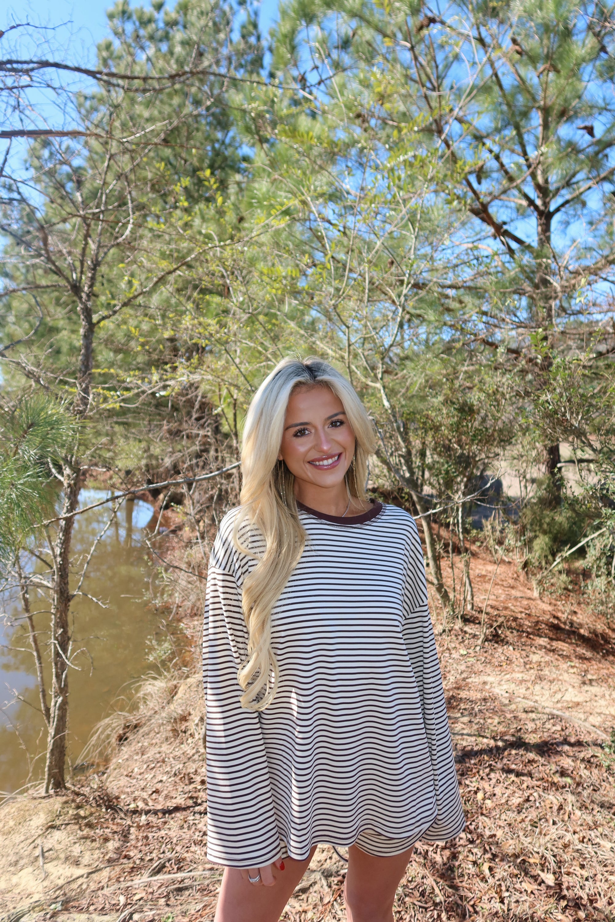 Rosie Striped Shorts Set (Brown)