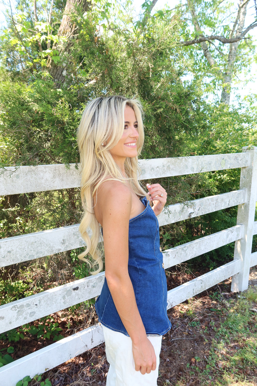 Kassidy Strapless Peplum Top