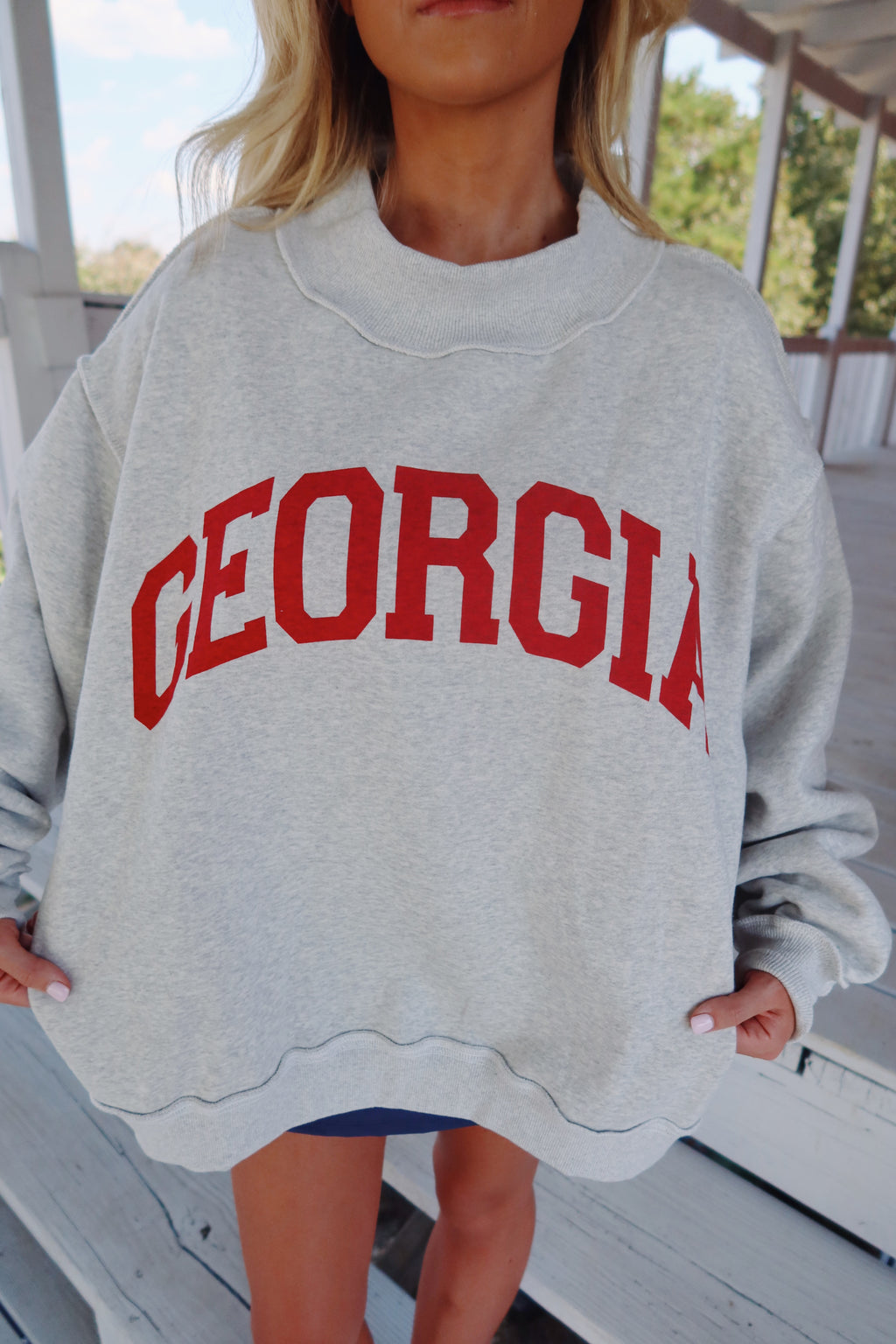 Gameday Mock Neck 'Georgia & GA'