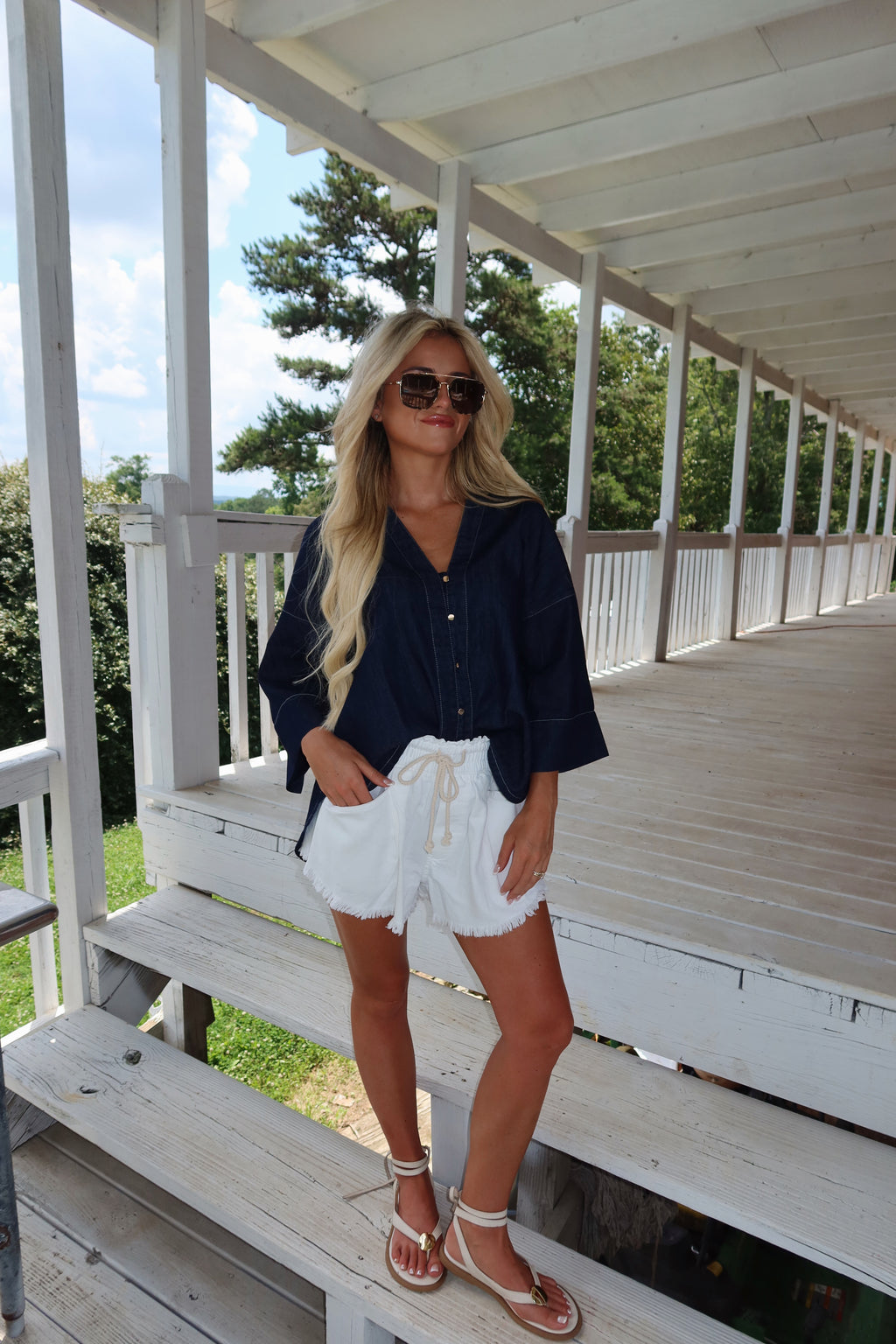 Wrenley Oversized Denim Top