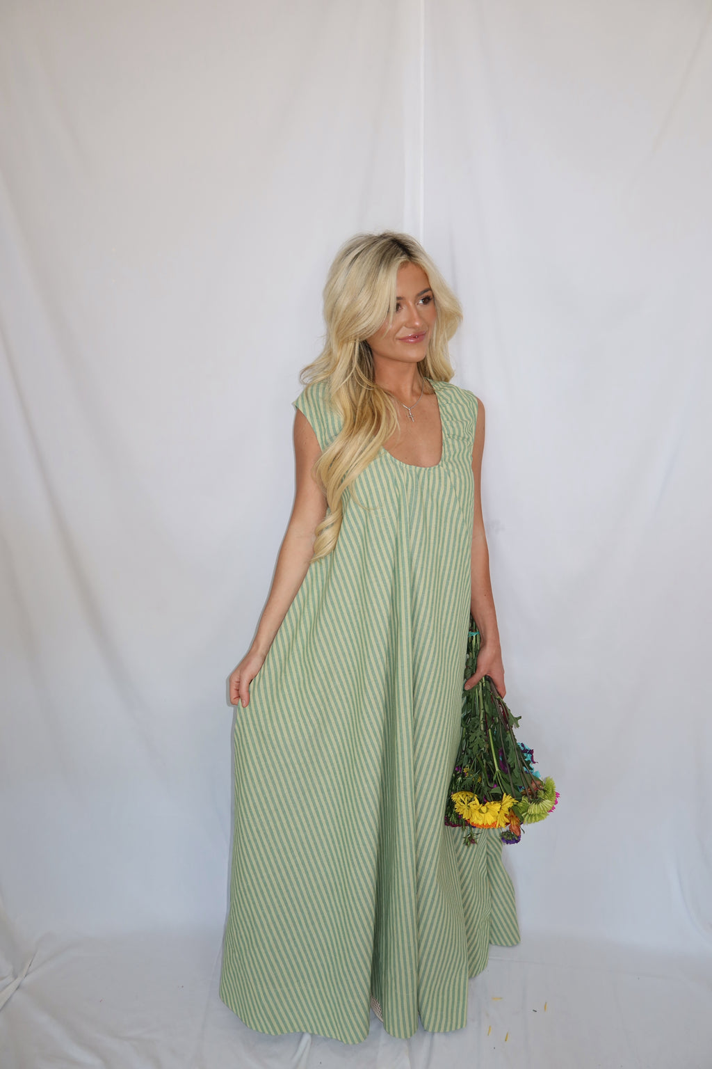 Violet Striped Maxi Dress