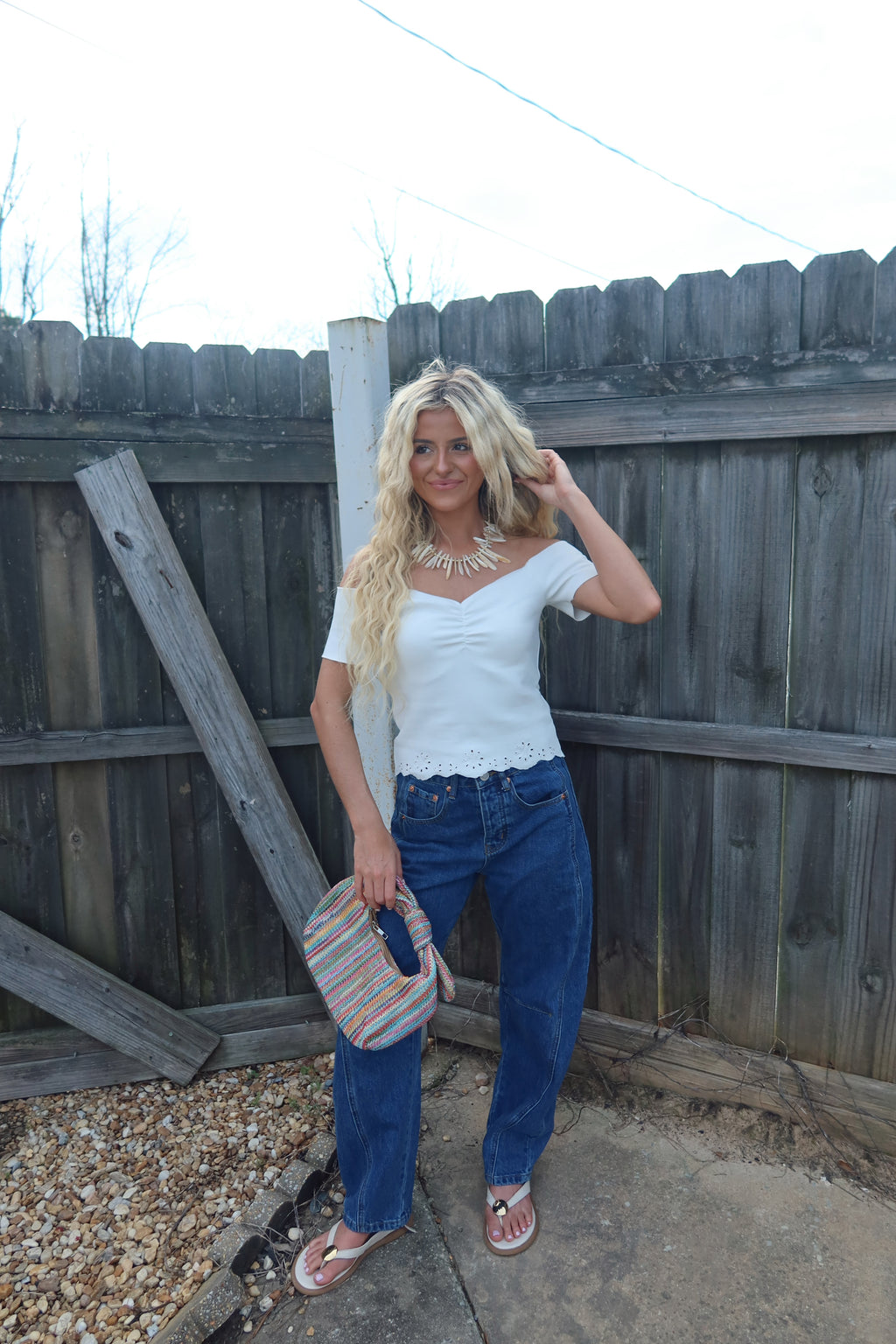 Clarence Scalloped OTS Top