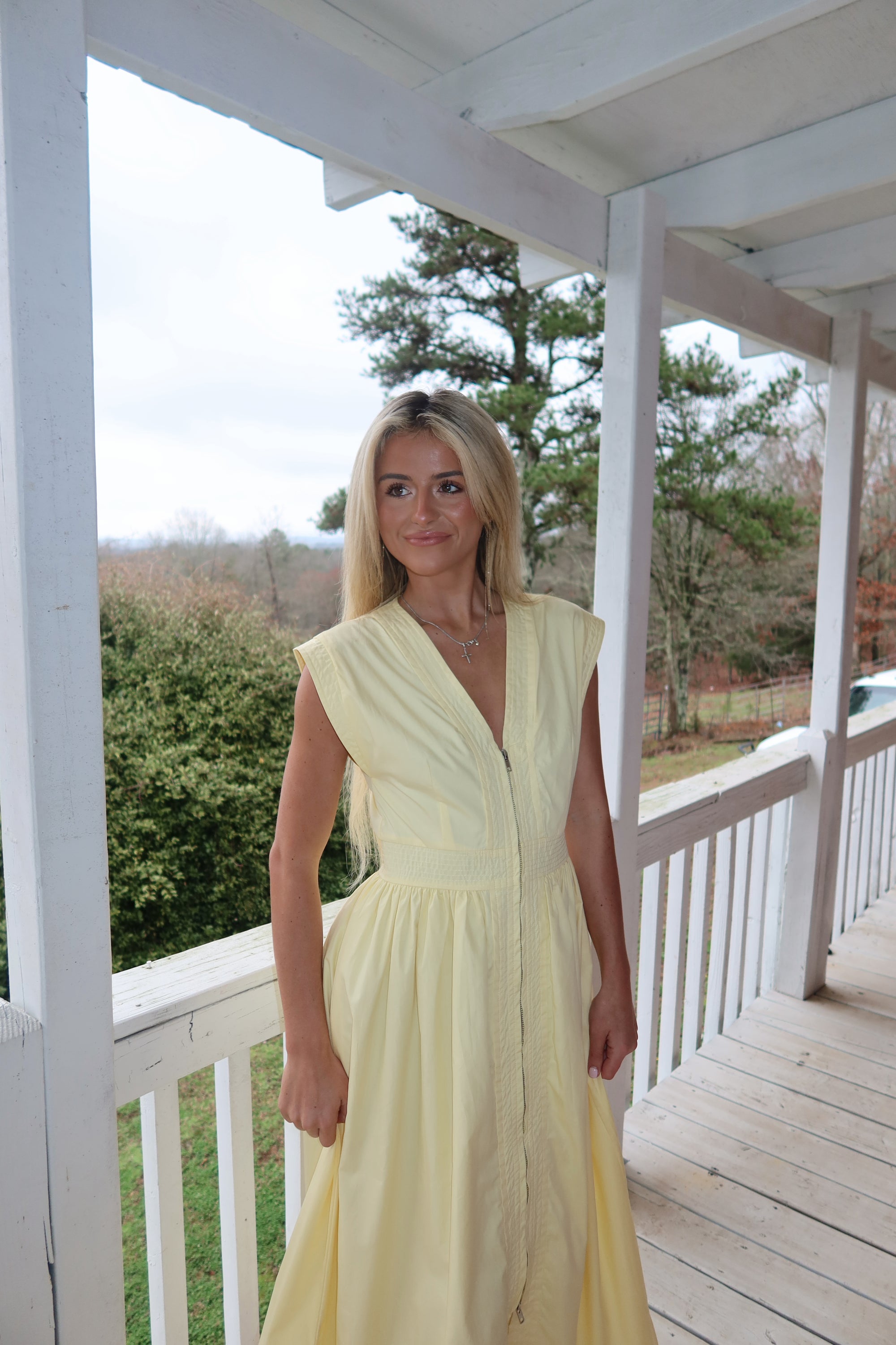 Mia Cap Sleeve Zip Midi Dress