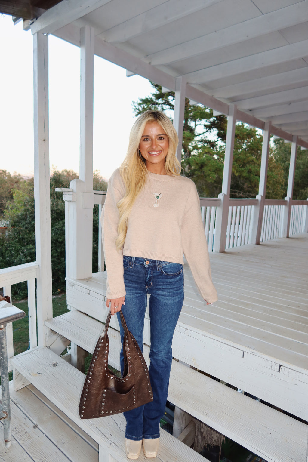 Happy Hour Beaded Sweater- Martini