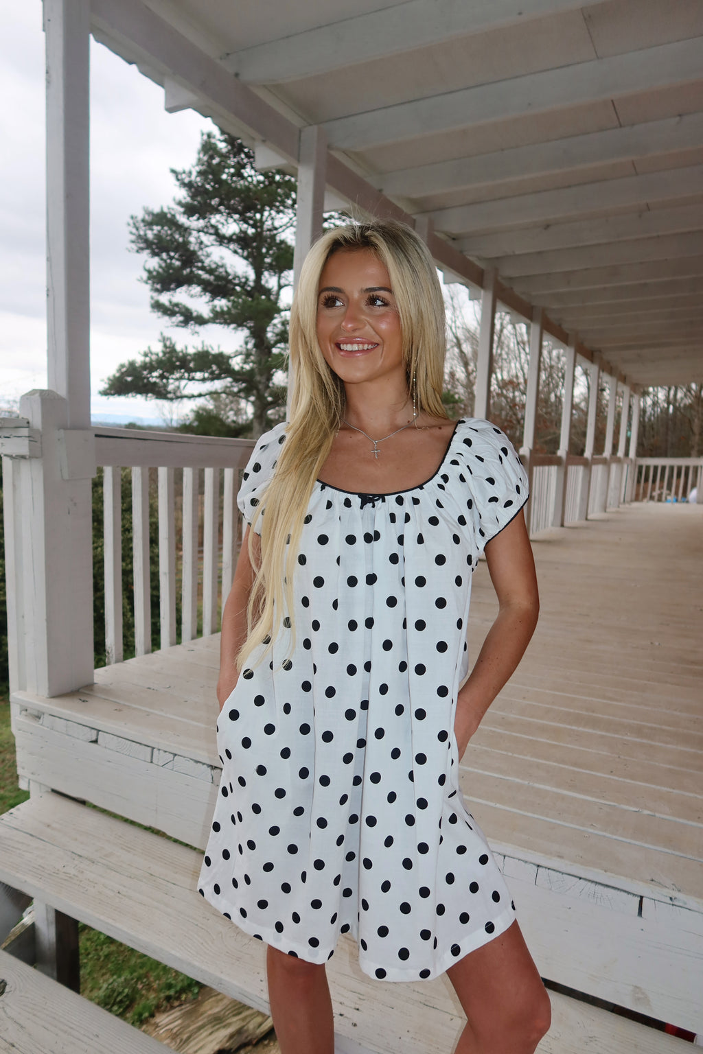 Alia Polka Dot Babydoll Dress