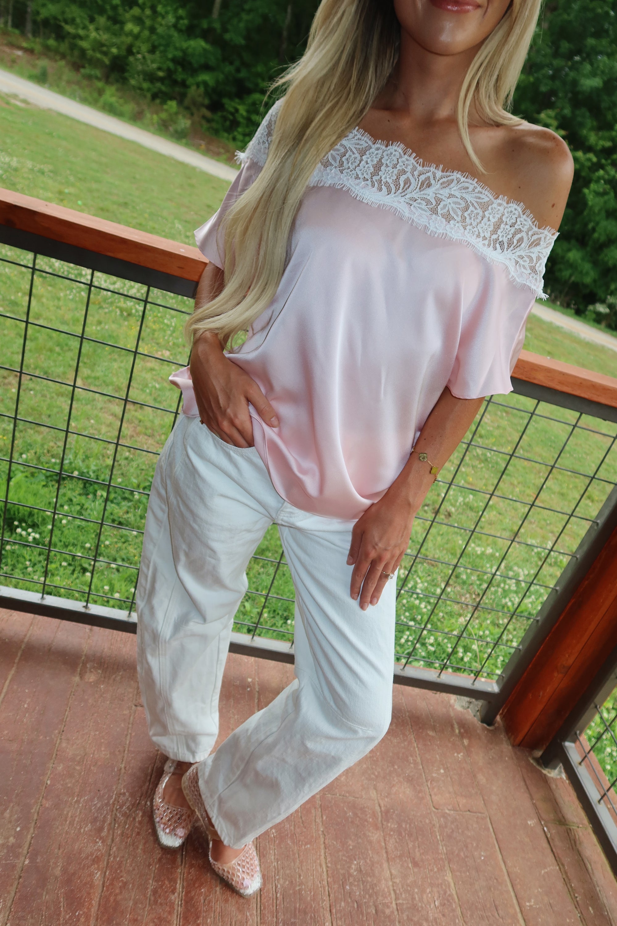 Stassi Satin Blouse (Pink)