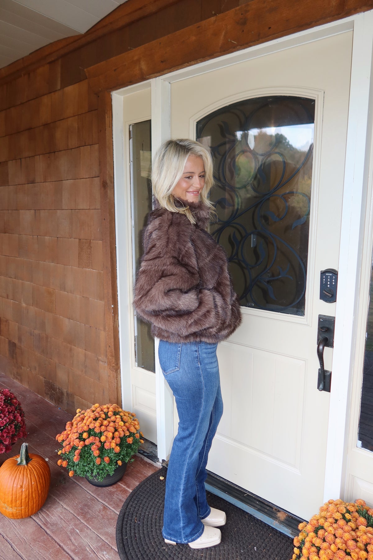 Heidi Plush Faux Fur Cropped Jacket
