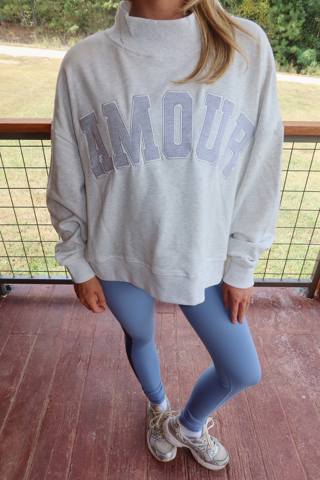 “Amour” Oversized Mockneck