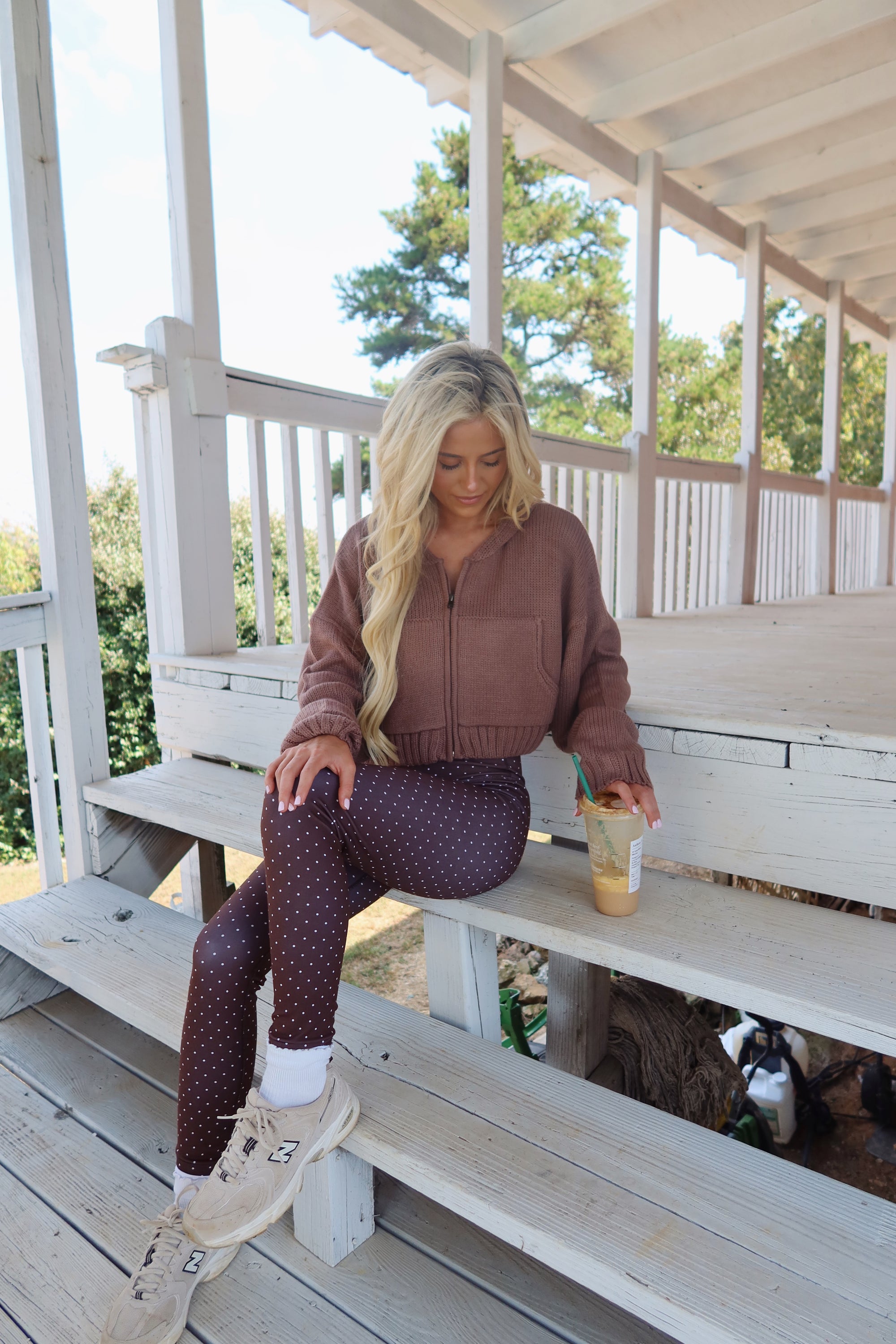 Chestnut Cropped Zip Up