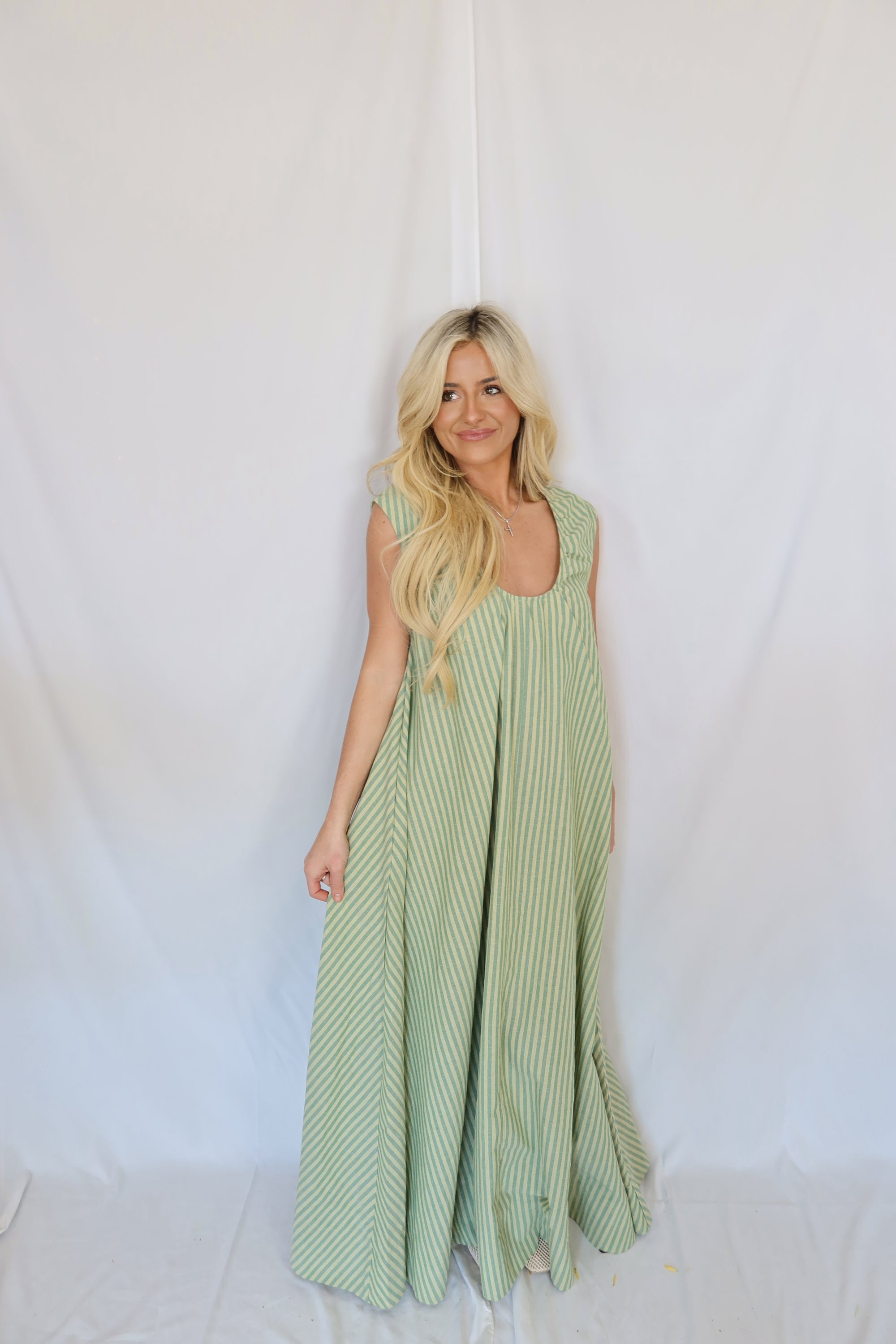 Violet Striped Maxi Dress