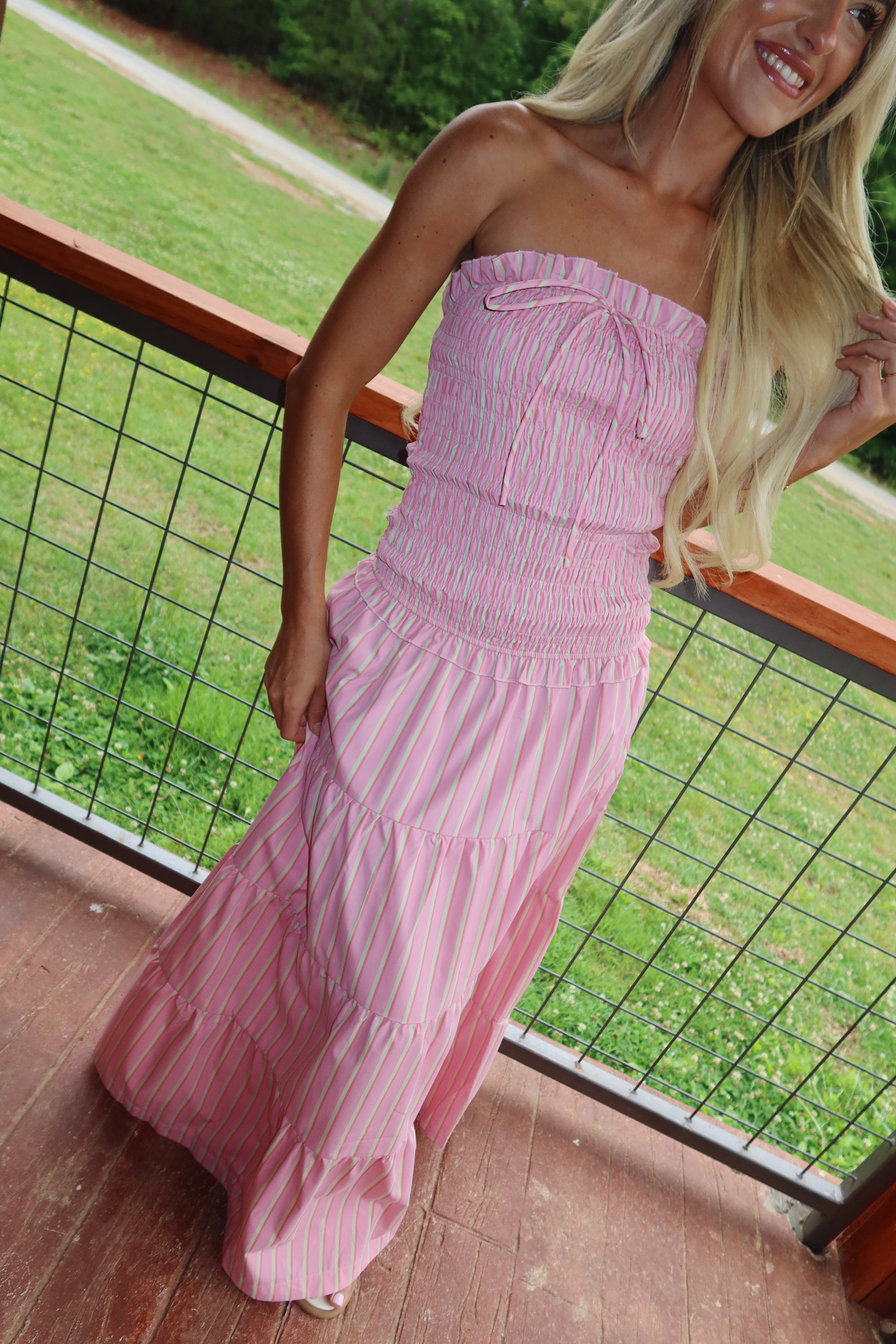 Bellport Striped Smocked Maxi Dress