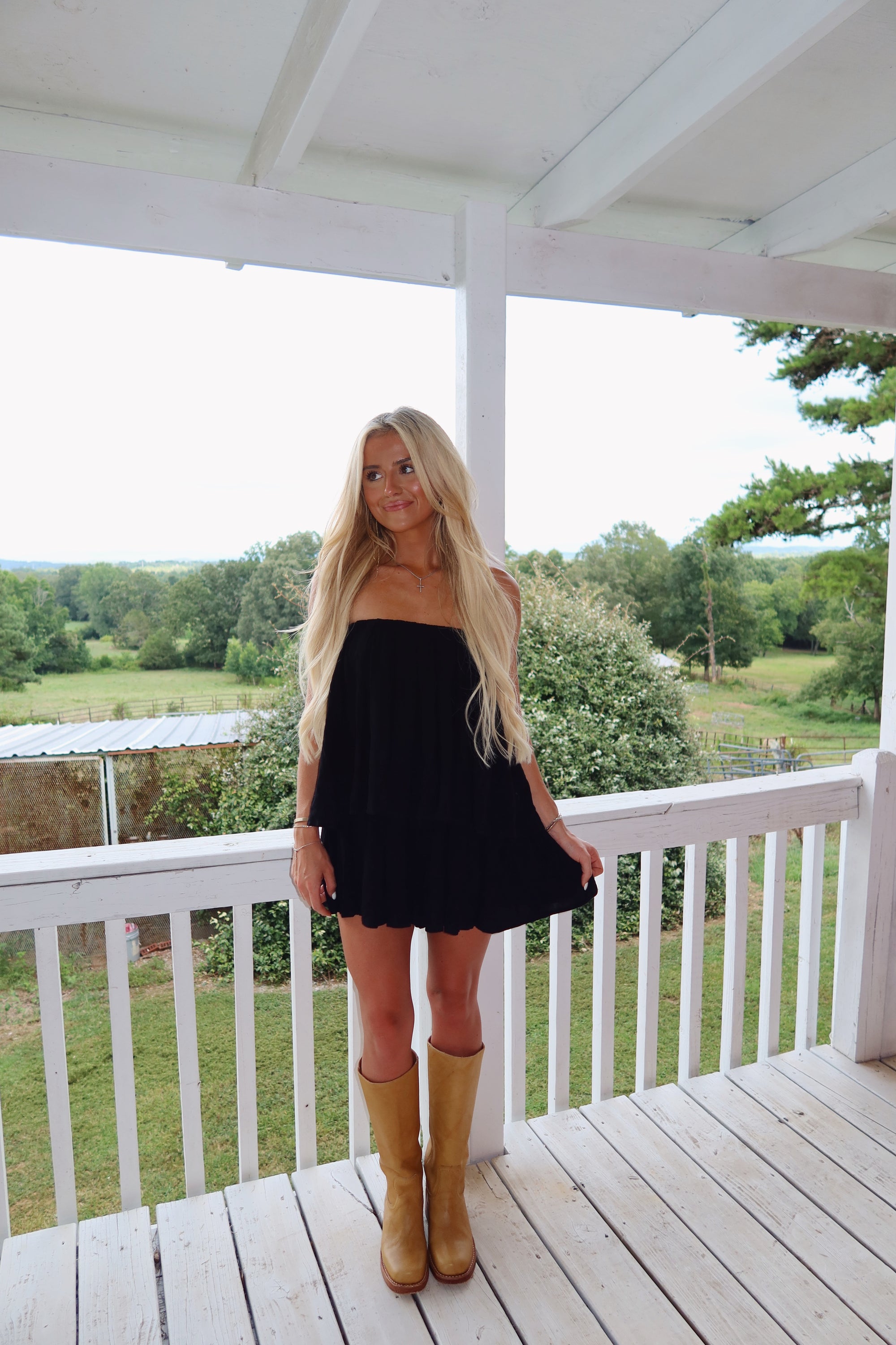 Strapless Tiered Romper