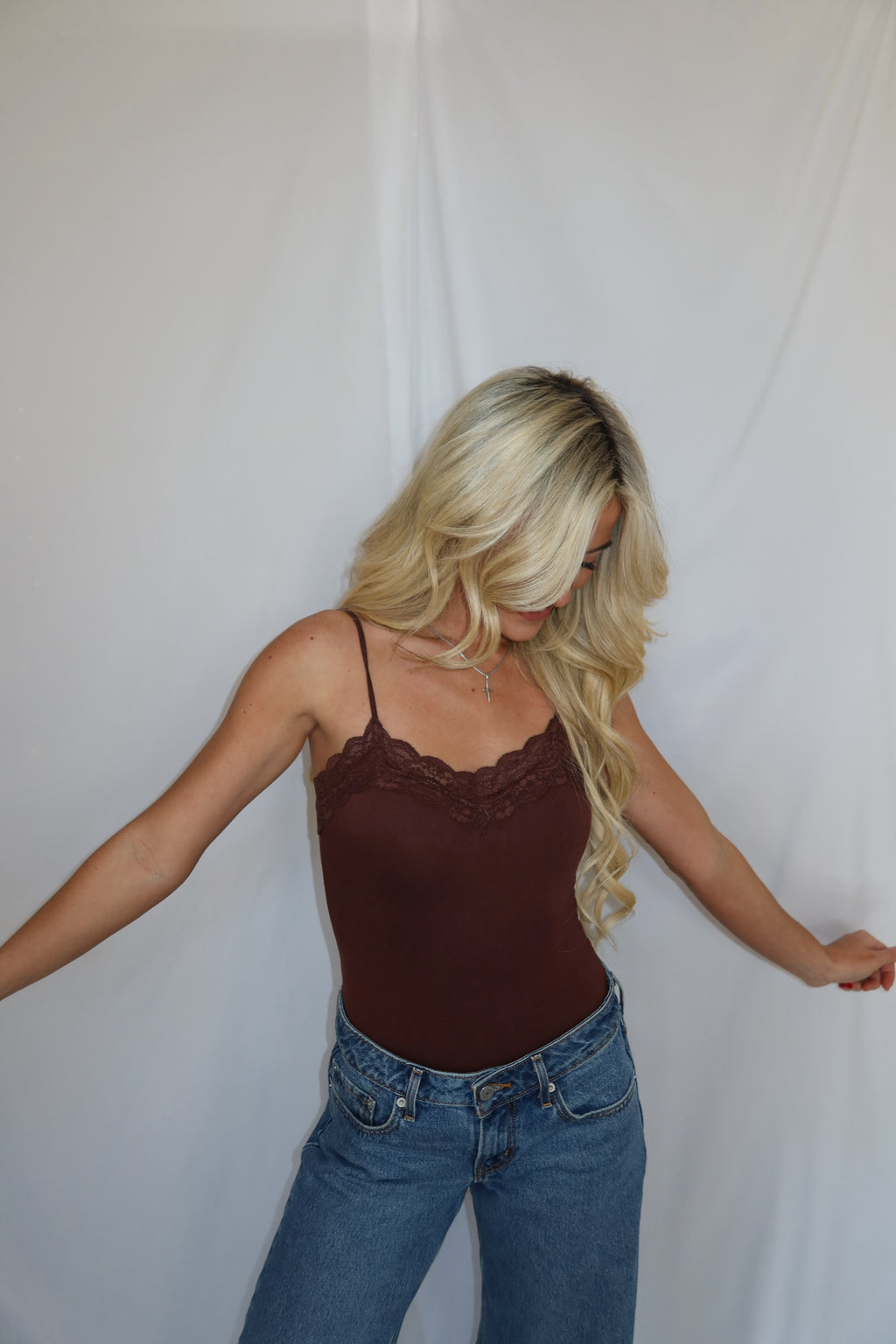 Mira Lace Bodysuit (Brown)